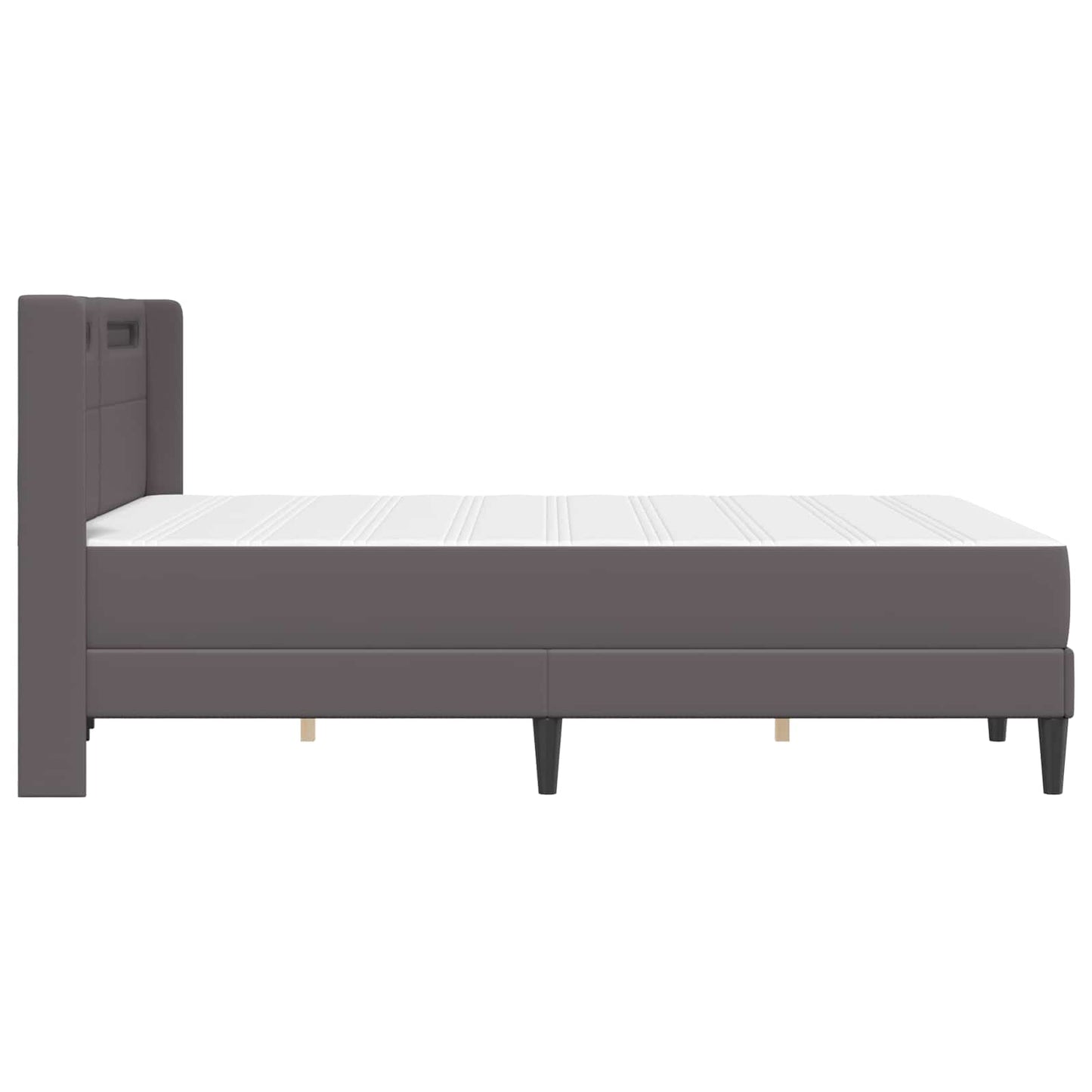 vidaXL Σκελετός κρεβατιού με στρώμα Γκρι 120 x 190 cm Τεχνητό Δέρμα