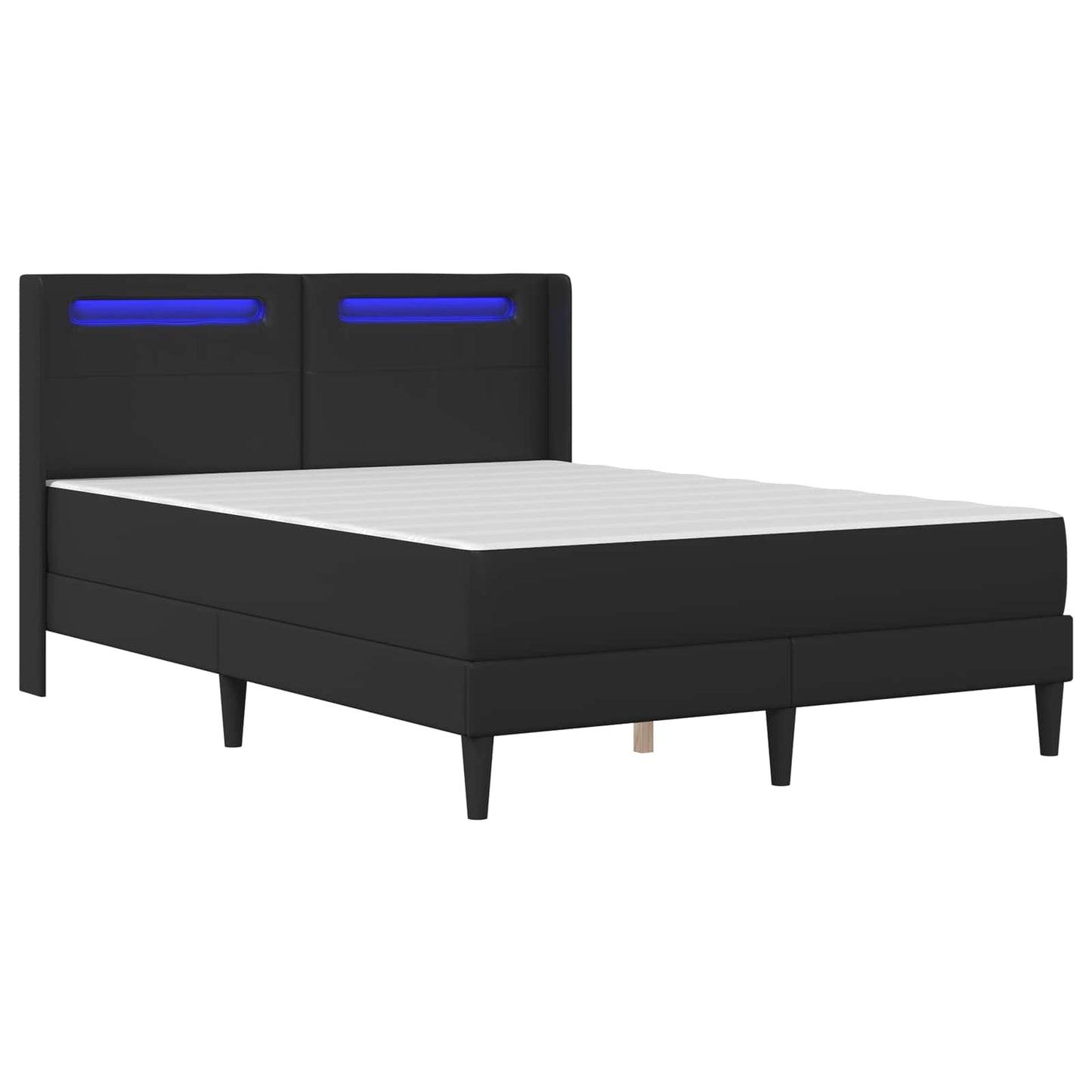 vidaXL Σκελετός κρεβατιού με στρώμα Μαύρο 120 x 200 cm Τεχνητό Δέρμα
