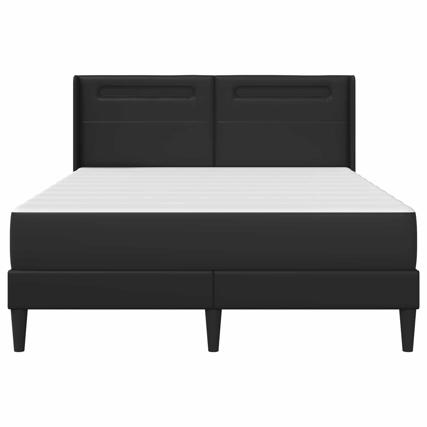 vidaXL Σκελετός κρεβατιού με στρώμα Μαύρο 120 x 200 cm Τεχνητό Δέρμα