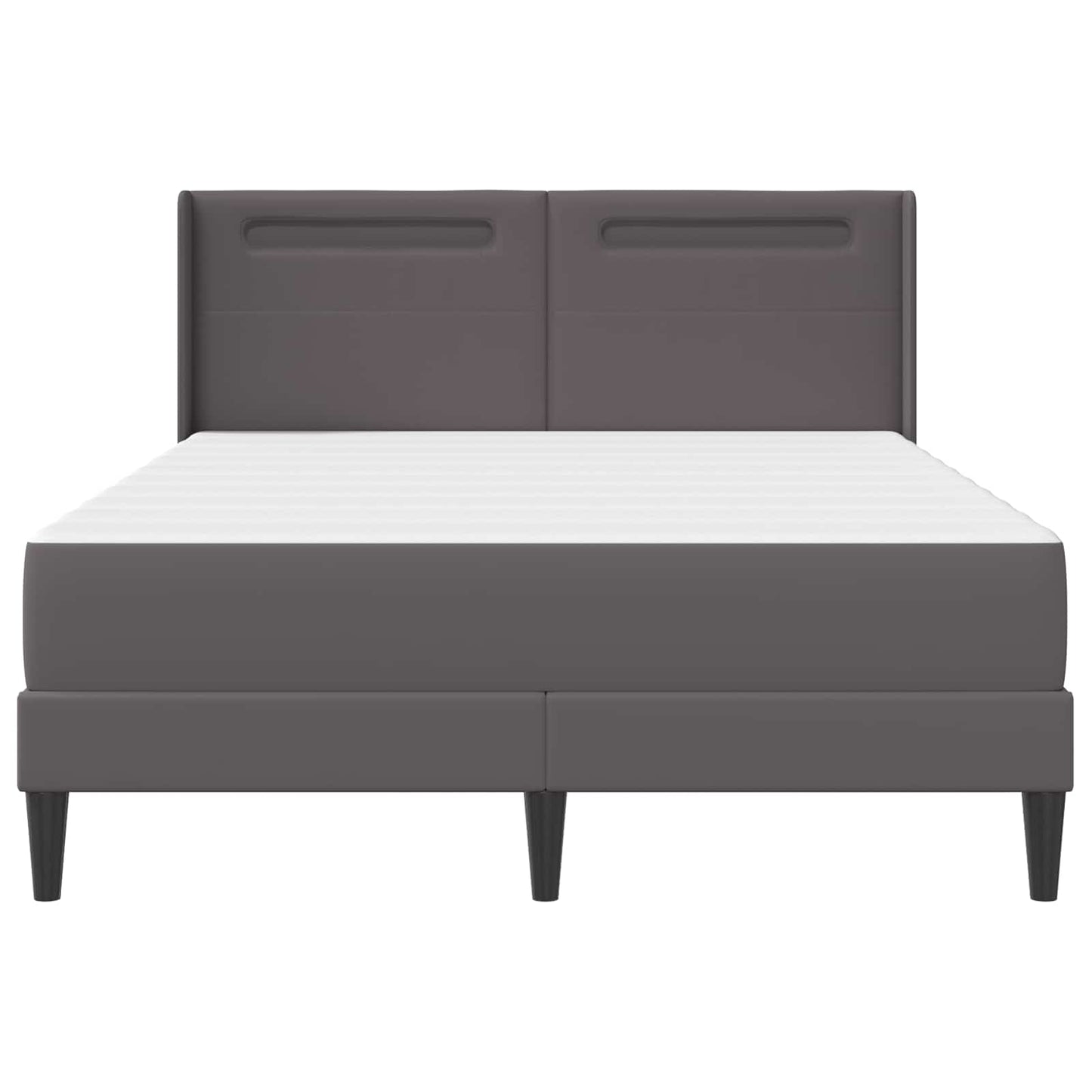 vidaXL Σκελετός κρεβατιού με στρώμα Γκρι 160 x 200 cm Τεχνητό Δέρμα