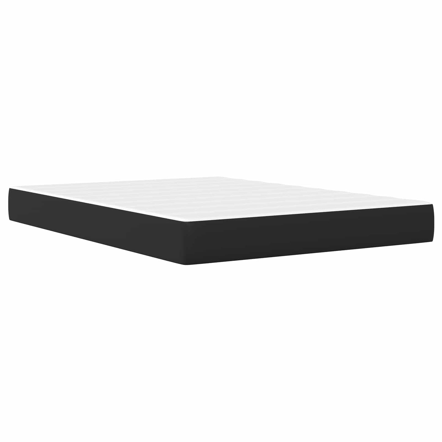 vidaXL Σκελετός κρεβατιού με στρώμα Μαύρο 160 x 200 cm Τεχνητό Δέρμα