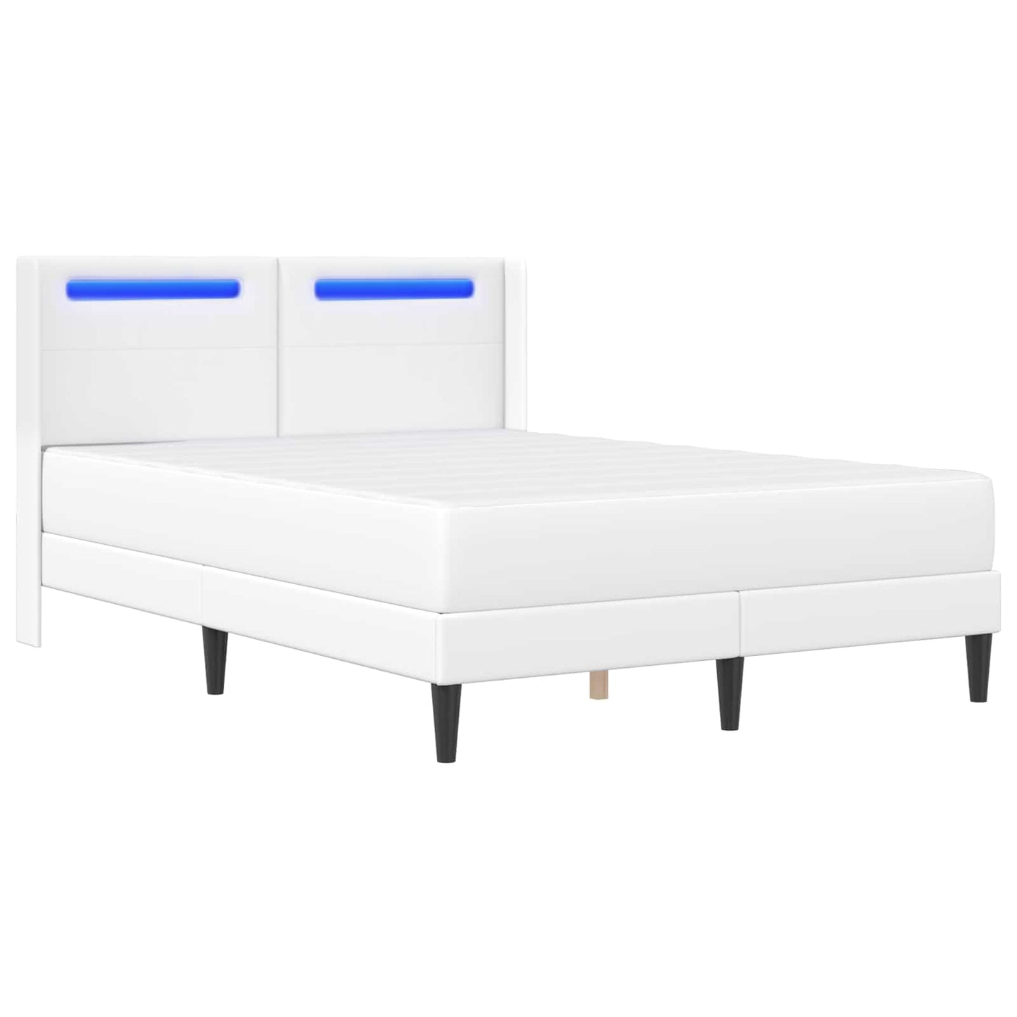 vidaXL Σκελετός κρεβατιού με στρώμα Λευκό 160 x 200 cm Τεχνητό Δέρμα