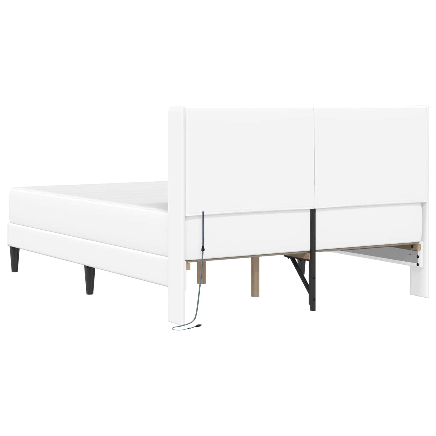 vidaXL Σκελετός κρεβατιού με στρώμα Λευκό 160 x 200 cm Τεχνητό Δέρμα