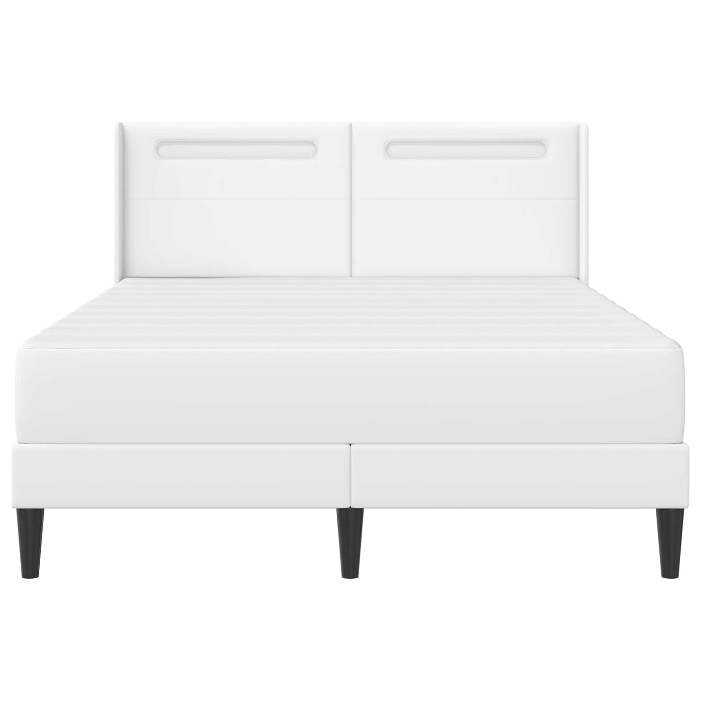 vidaXL Σκελετός κρεβατιού με στρώμα Λευκό 160 x 200 cm Τεχνητό Δέρμα