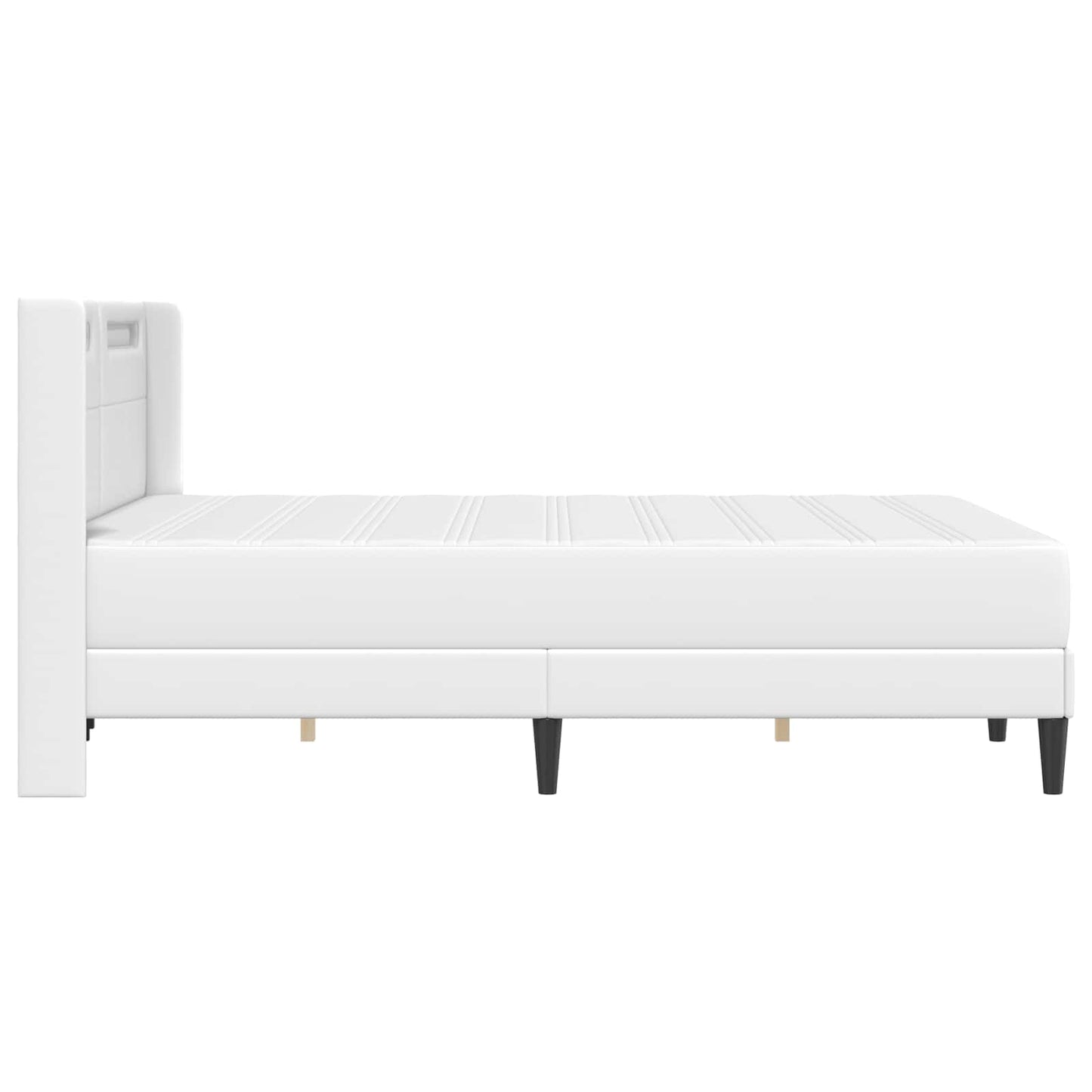 vidaXL Σκελετός κρεβατιού με στρώμα Λευκό 160 x 200 cm Τεχνητό Δέρμα