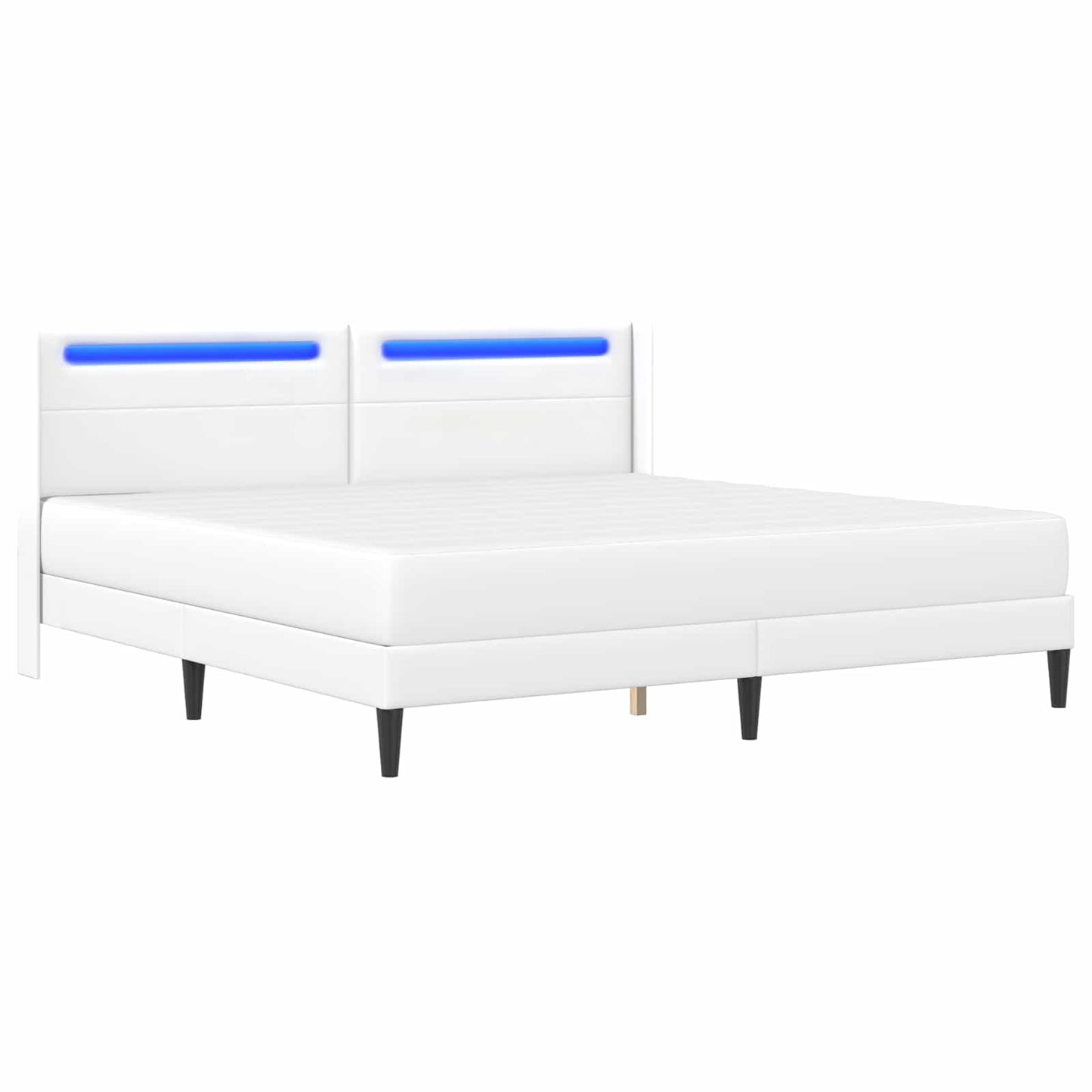 vidaXL Σκελετός κρεβατιού με στρώμα Λευκό 180 x 200 cm Τεχνητό Δέρμα