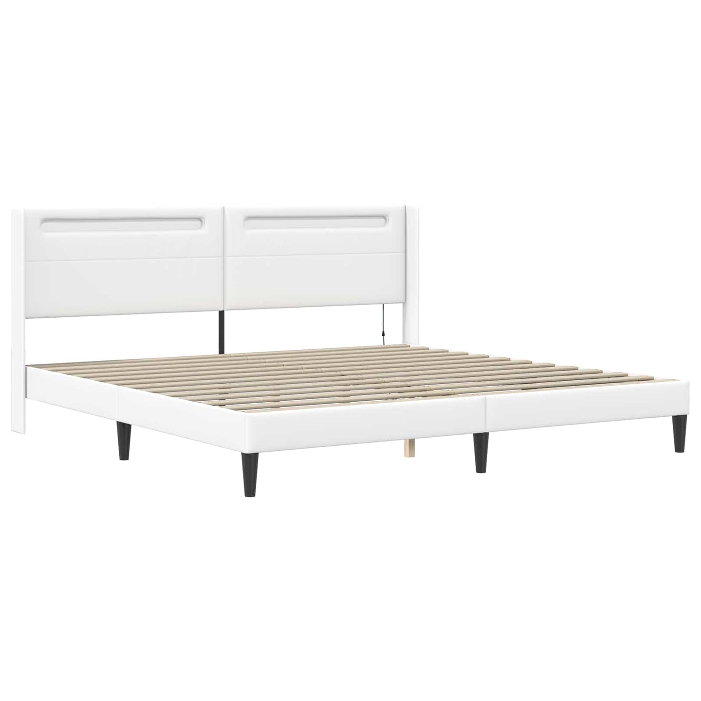 vidaXL Σκελετός κρεβατιού με στρώμα Λευκό 180 x 200 cm Τεχνητό Δέρμα