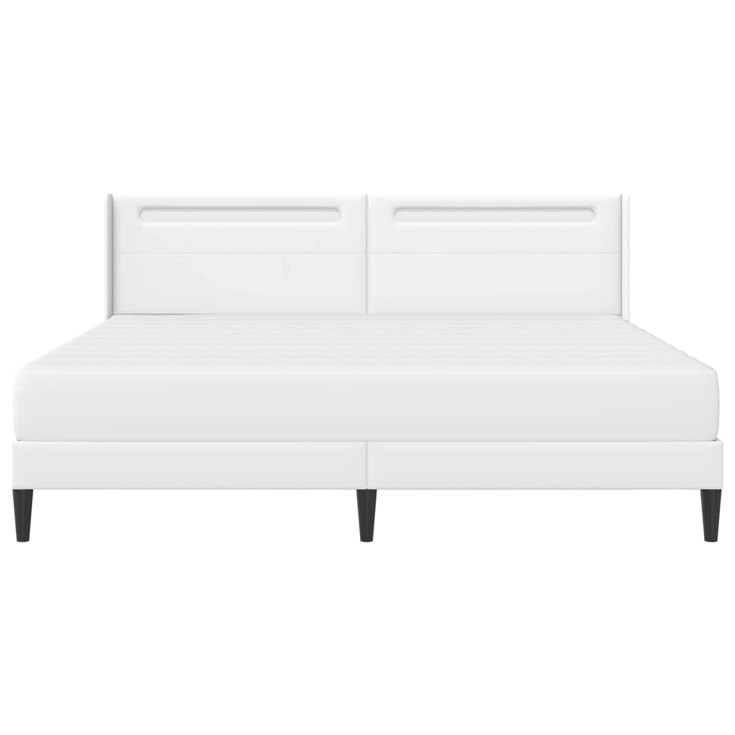 vidaXL Σκελετός κρεβατιού με στρώμα Λευκό 180 x 200 cm Τεχνητό Δέρμα