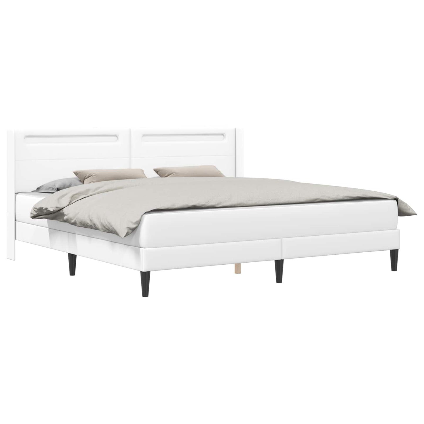 vidaXL Σκελετός κρεβατιού με στρώμα Λευκό 180 x 200 cm Τεχνητό Δέρμα