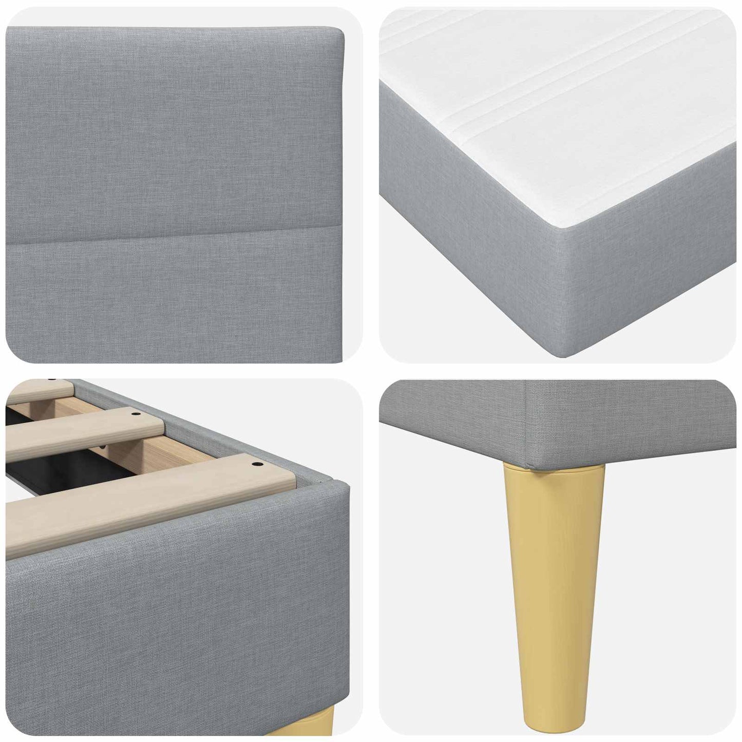 vidaXL Σκελετός Κρεβατιού Ανοιχτό γκρι 90 x 190 cm Πολυεστέρας