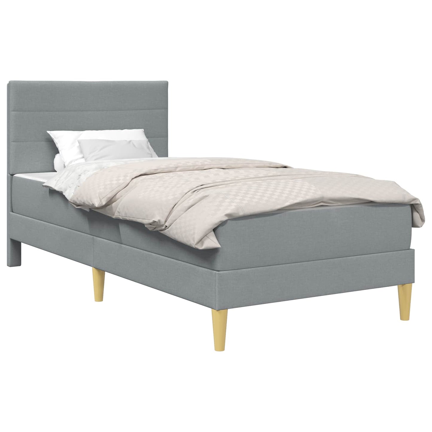 vidaXL Σκελετός Κρεβατιού Ανοιχτό γκρι 90 x 190 cm Πολυεστέρας
