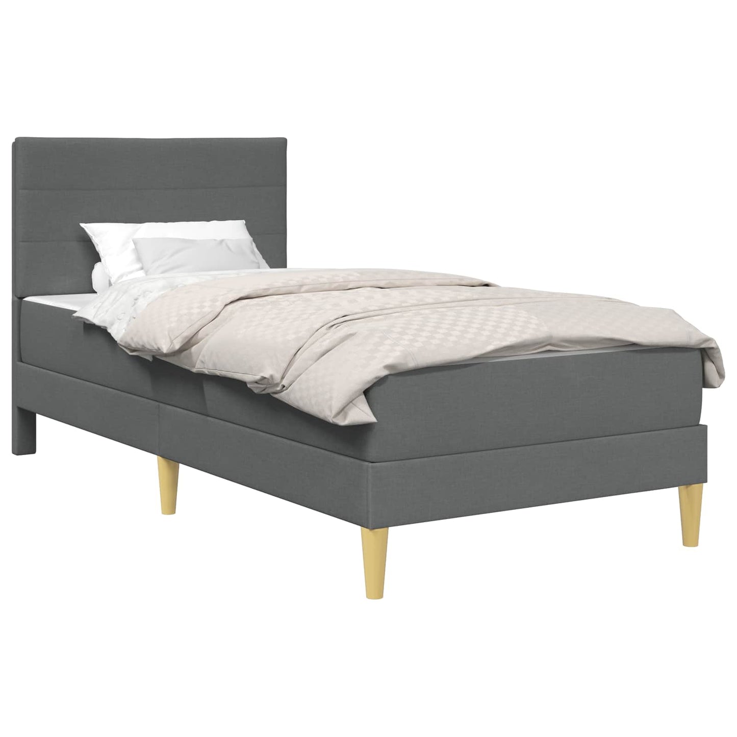 vidaXL Σκελετός Κρεβατιού Σκούρο Γκρι 90 x 190 cm Πολυεστέρας