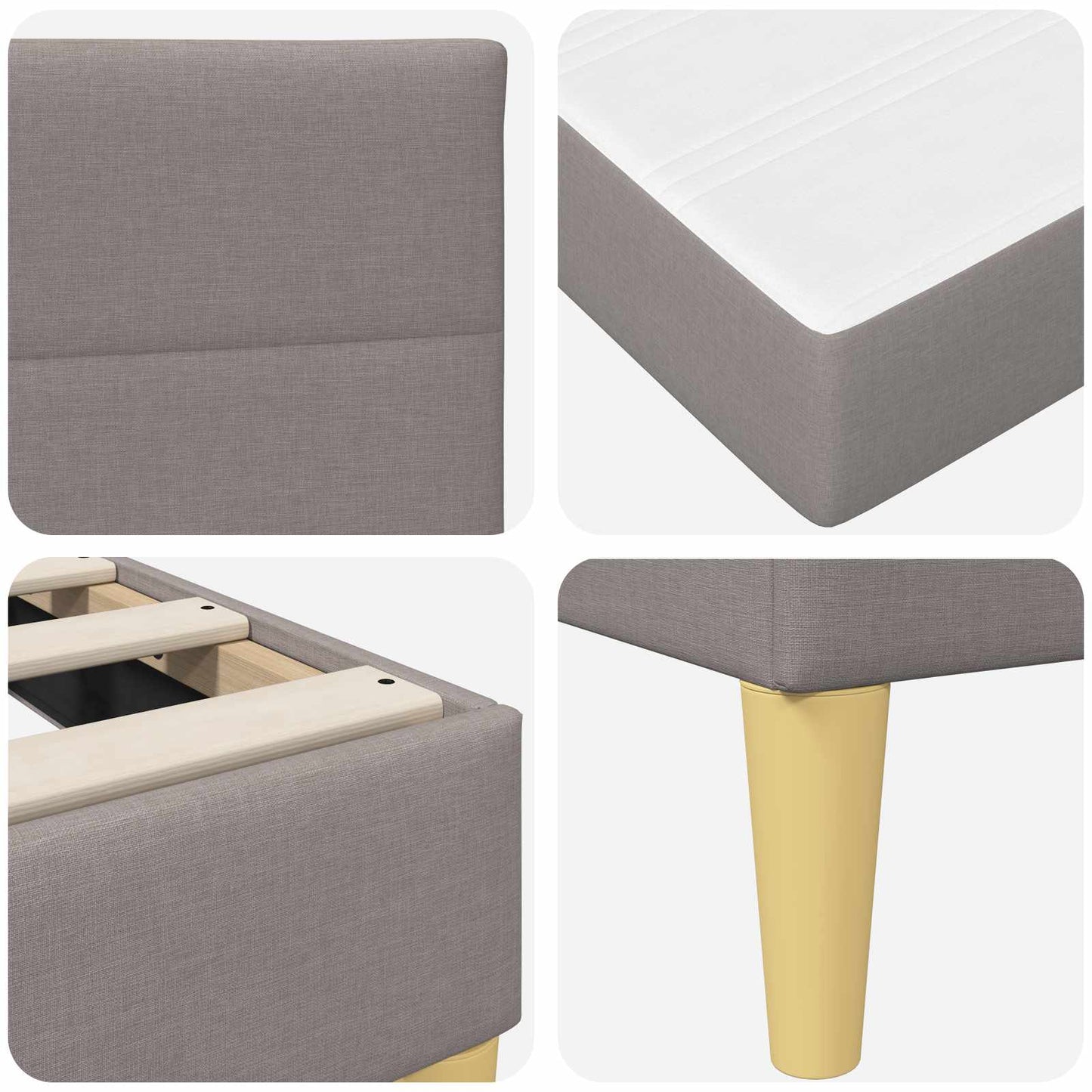 vidaXL Σκελετός Κρεβατιού Taupe 140 x 200 cm Πολυεστέρας
