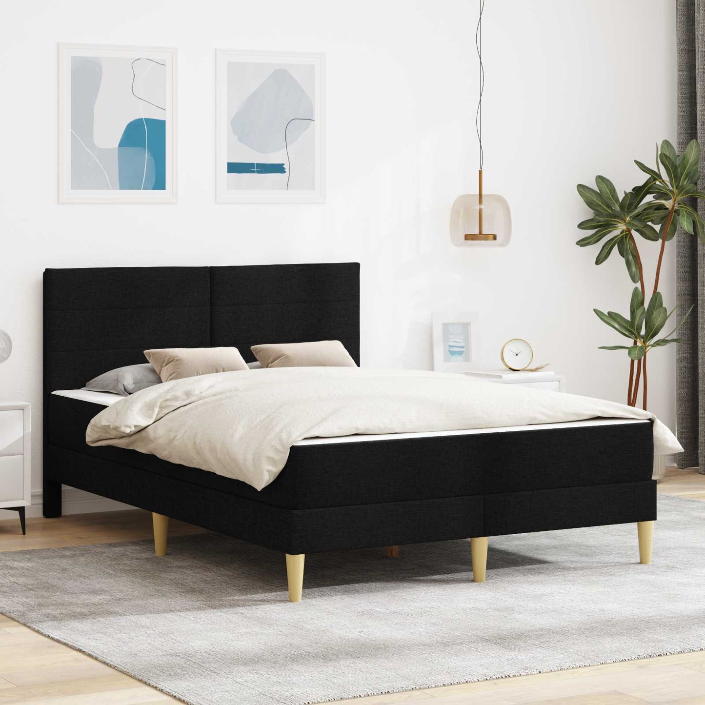 vidaXL Σκελετός Κρεβατιού Μαύρο 160 x 200 cm Πολυεστέρας