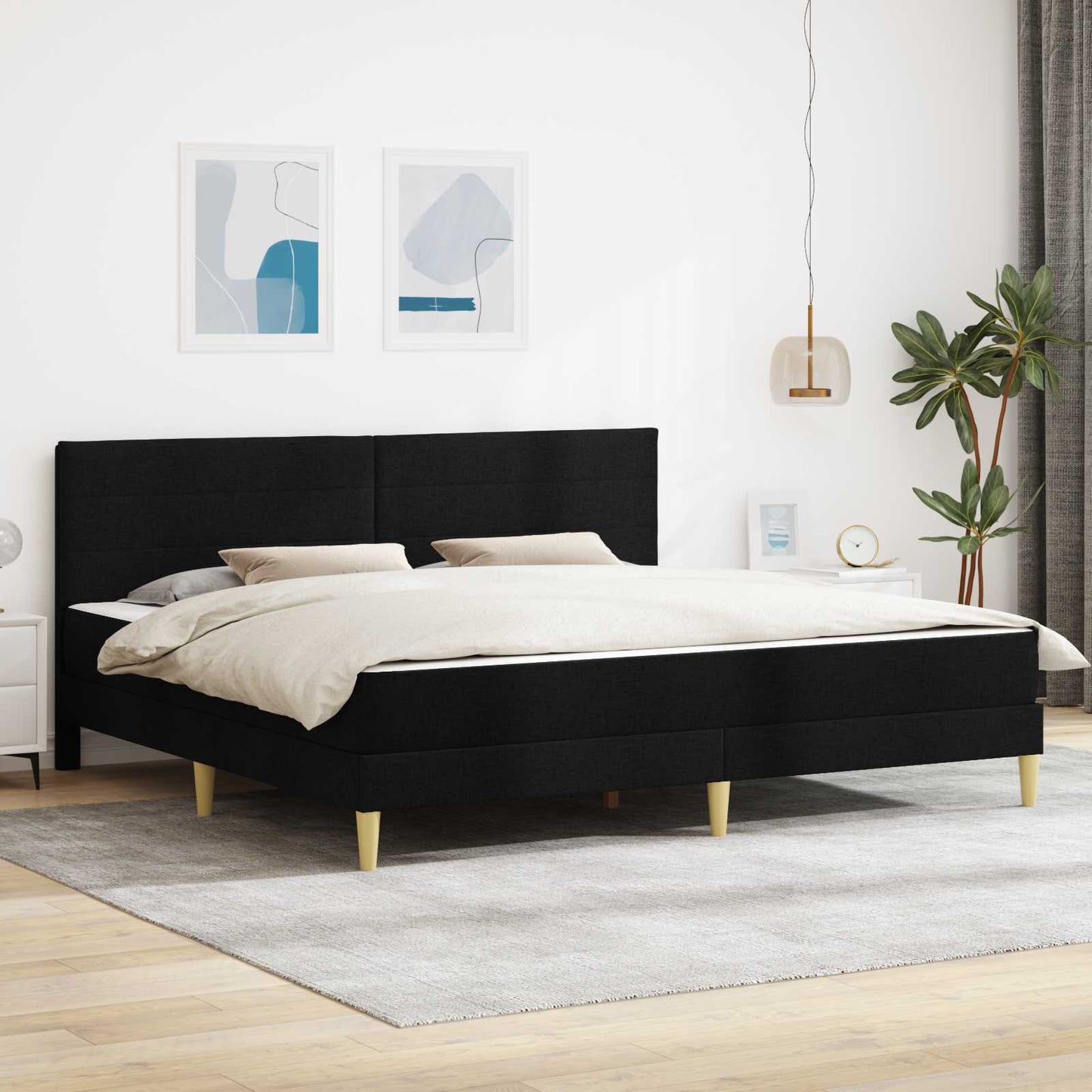 vidaXL Σκελετός Κρεβατιού Μαύρο 180 x 200 cm Πολυεστέρας