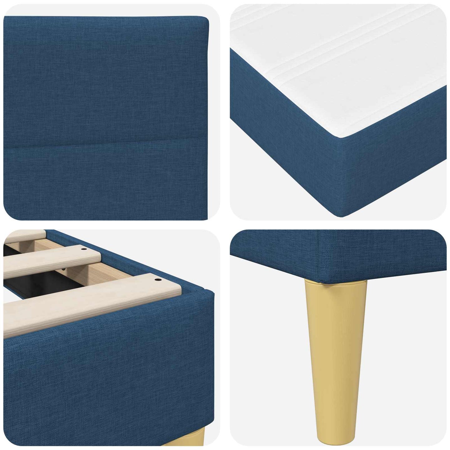 vidaXL Σκελετός Κρεβατιού Μπλε 180 x 200 cm Πολυεστέρας