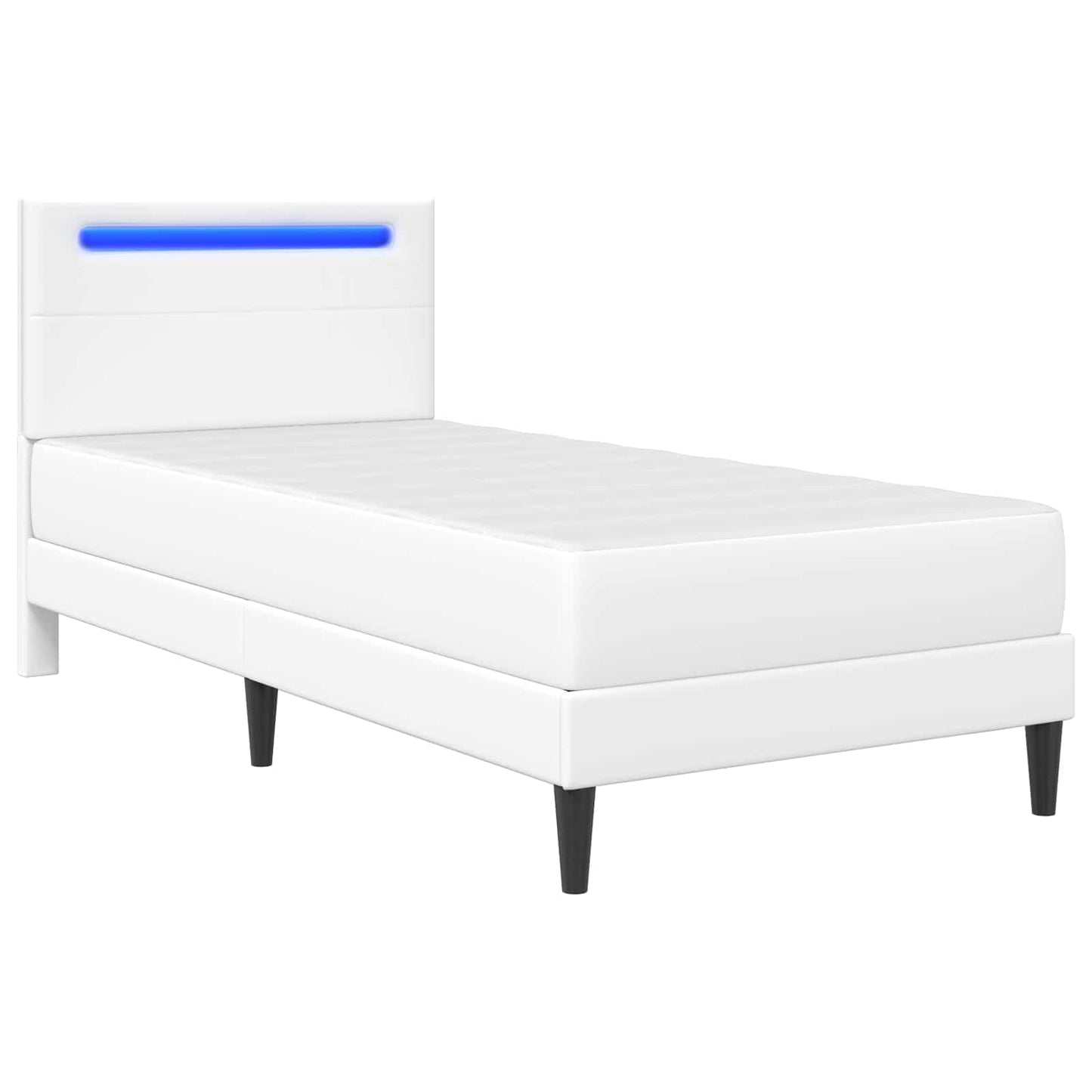 vidaXL Σκελετός Κρεβατιού με κεφαλάρι Λευκό 80 x 200 cm Τεχνητό Δέρμα