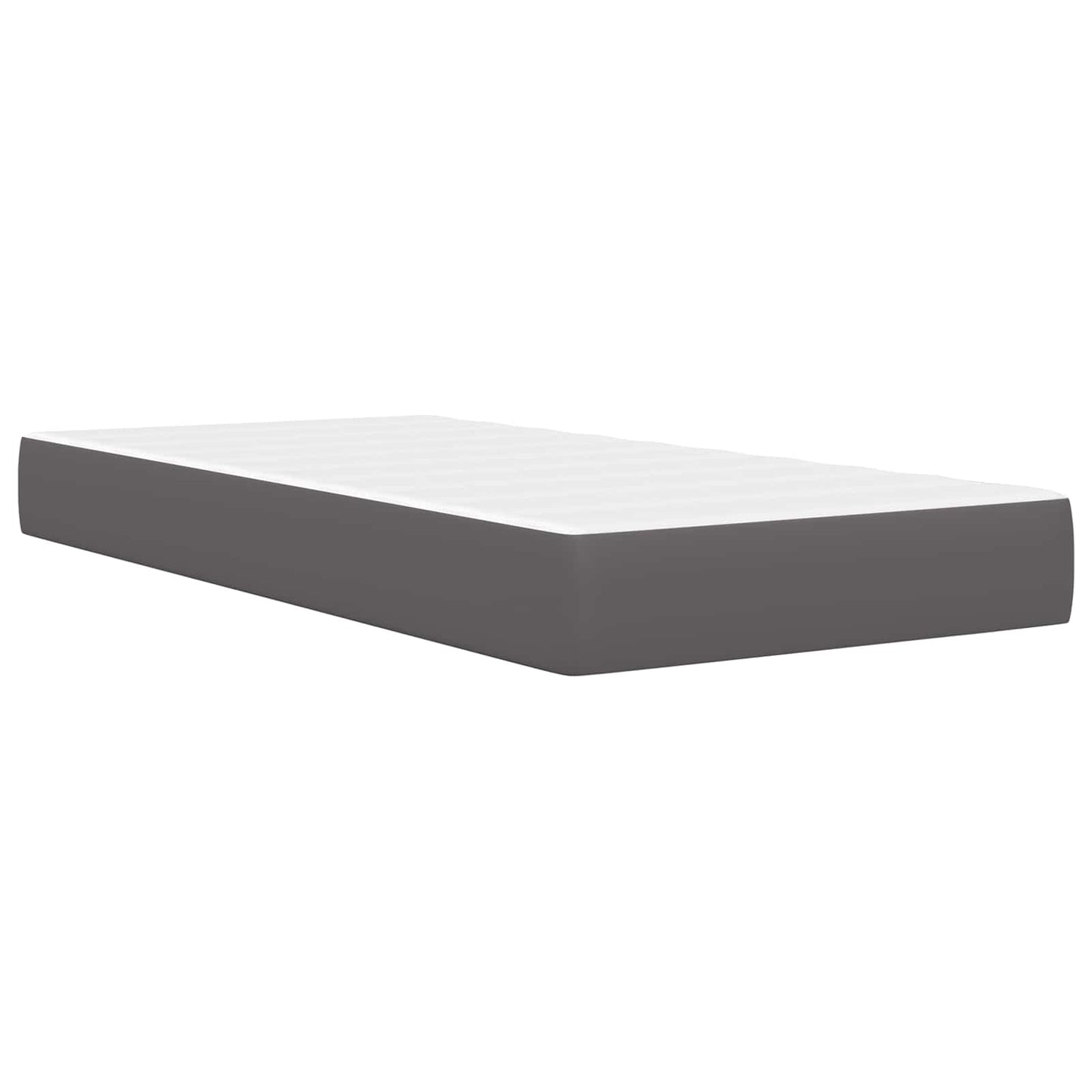 vidaXL Σκελετός Κρεβατιού με κεφαλάρι Γκρι 90 x 190 cm Τεχνητό Δέρμα