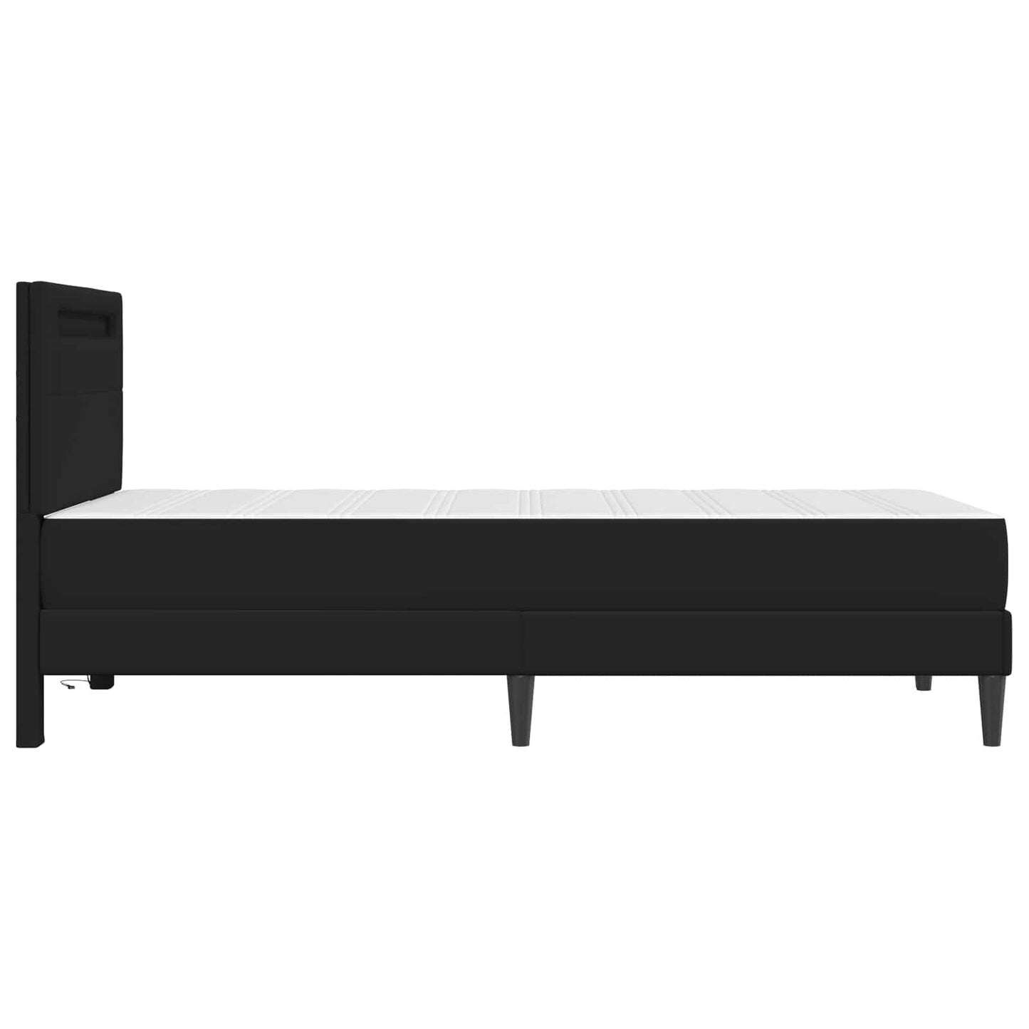 vidaXL Σκελετός Κρεβατιού με κεφαλάρι Μαύρο 90 x 200 cm Τεχνητό Δέρμα