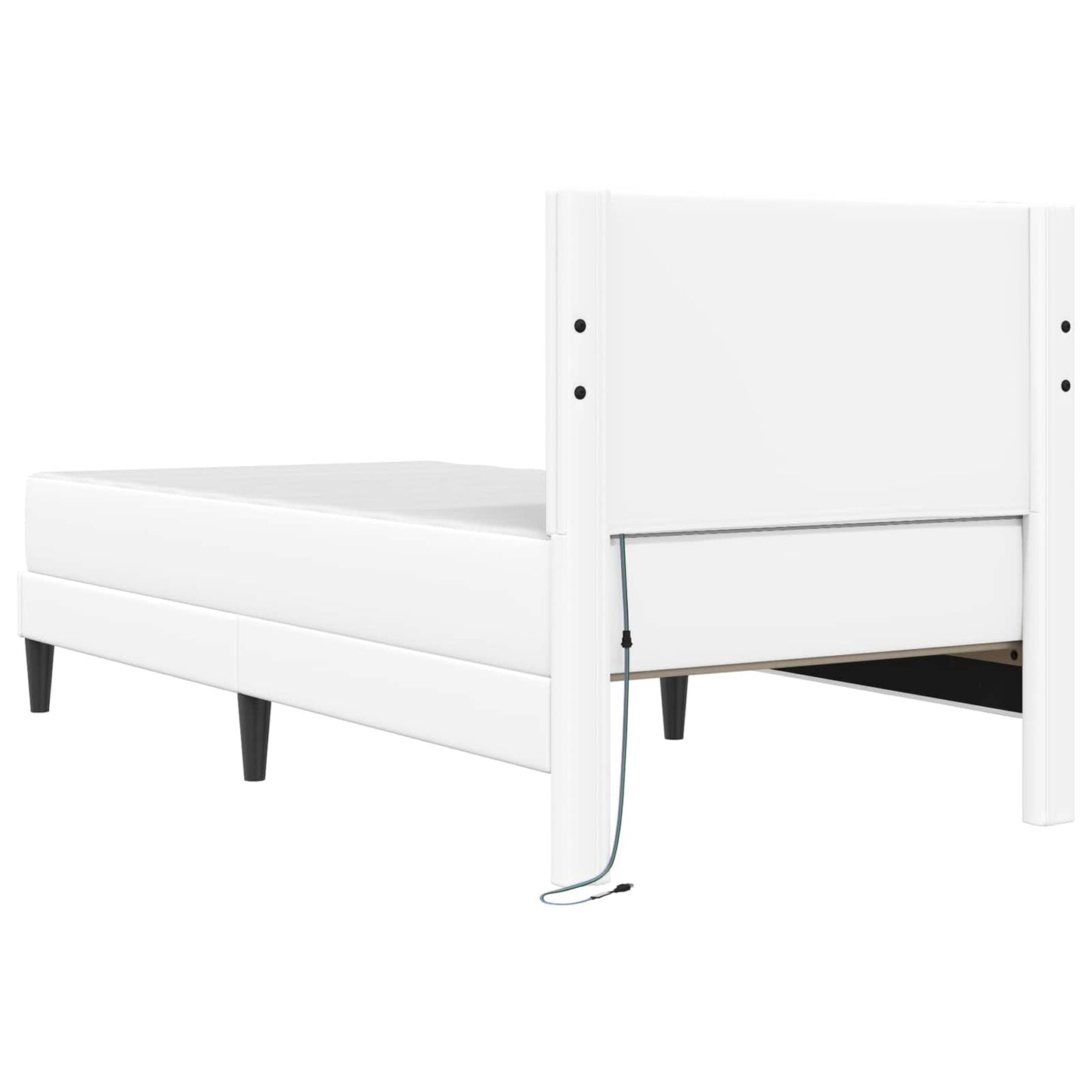 vidaXL Σκελετός Κρεβατιού με κεφαλάρι Λευκό 90 x 200 cm Τεχνητό Δέρμα
