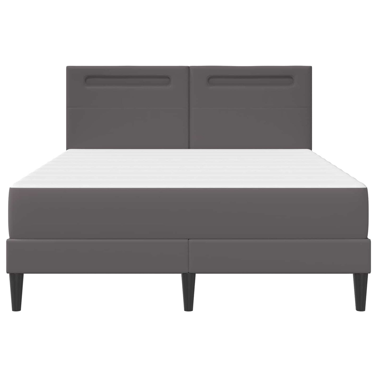 vidaXL Σκελετός Κρεβατιού με κεφαλάρι Γκρι 120 x 190 cm Τεχνητό Δέρμα