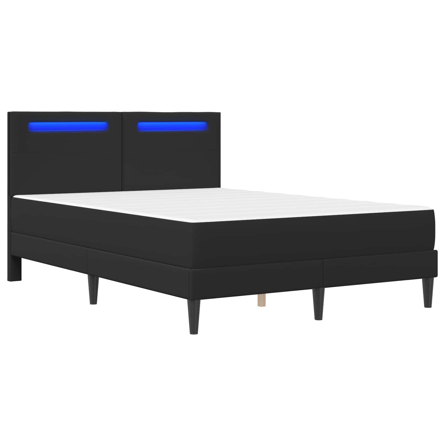 vidaXL Σκελετός Κρεβατιού με LED ταινίες φωτός 2 pcs Τεχνητό Δέρμα