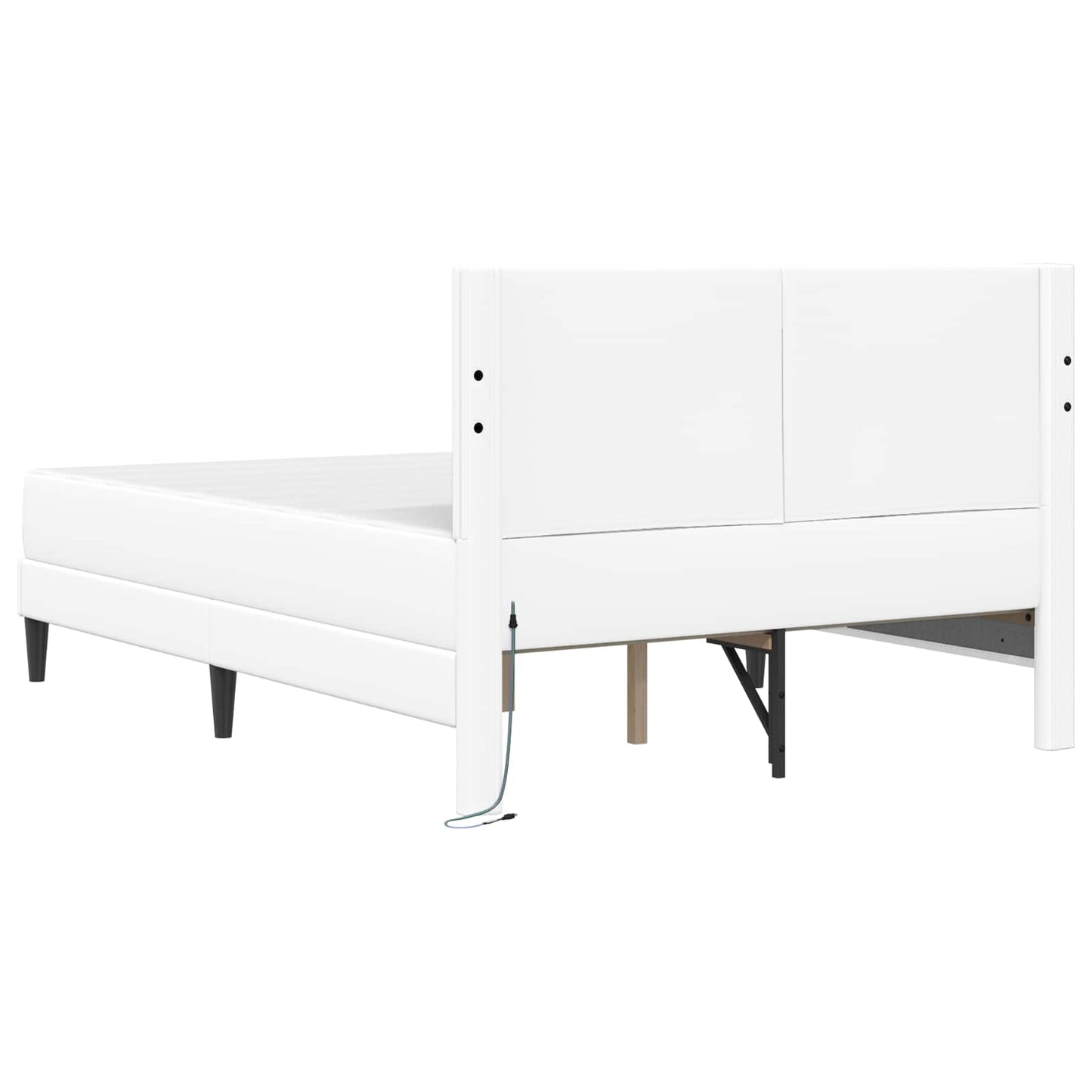 vidaXL Σκελετός Κρεβατιού με κεφαλάρι Λευκό 120 x 200 cm Τεχνητό Δέρμα