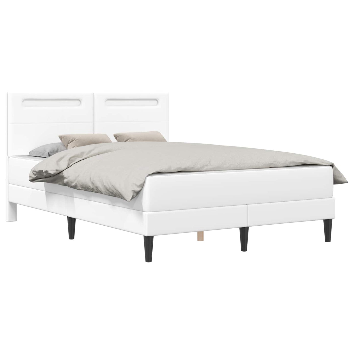 vidaXL Σκελετός Κρεβατιού με κεφαλάρι Λευκό 120 x 200 cm Τεχνητό Δέρμα