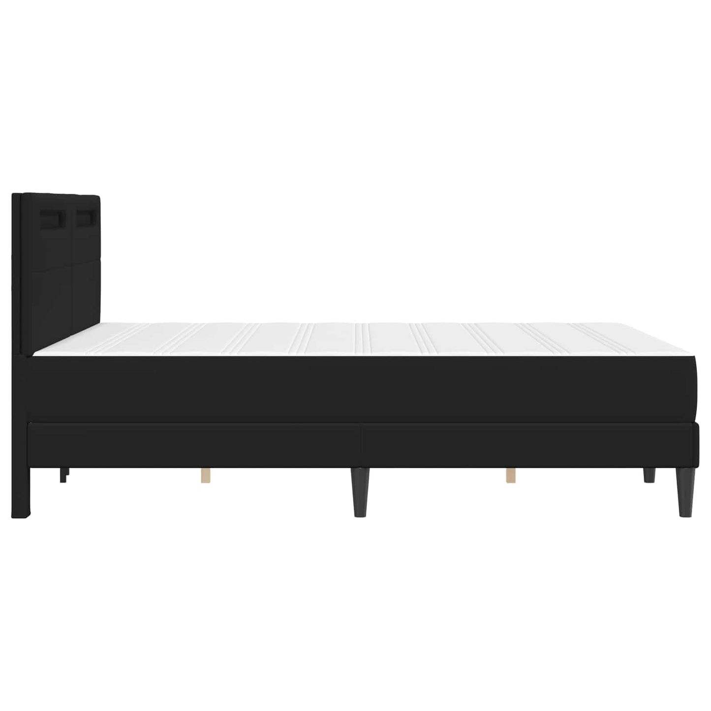 vidaXL Σκελετός Κρεβατιού με κεφαλάρι Μαύρο 140 x 200 cm Τεχνητό Δέρμα