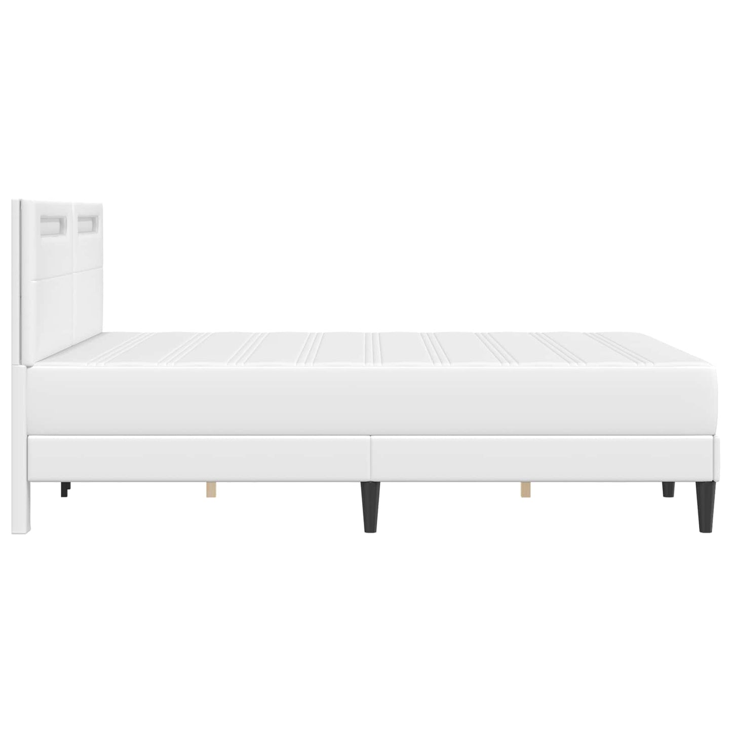 vidaXL Σκελετός Κρεβατιού με κεφαλάρι Λευκό 140 x 200 cm Τεχνητό Δέρμα