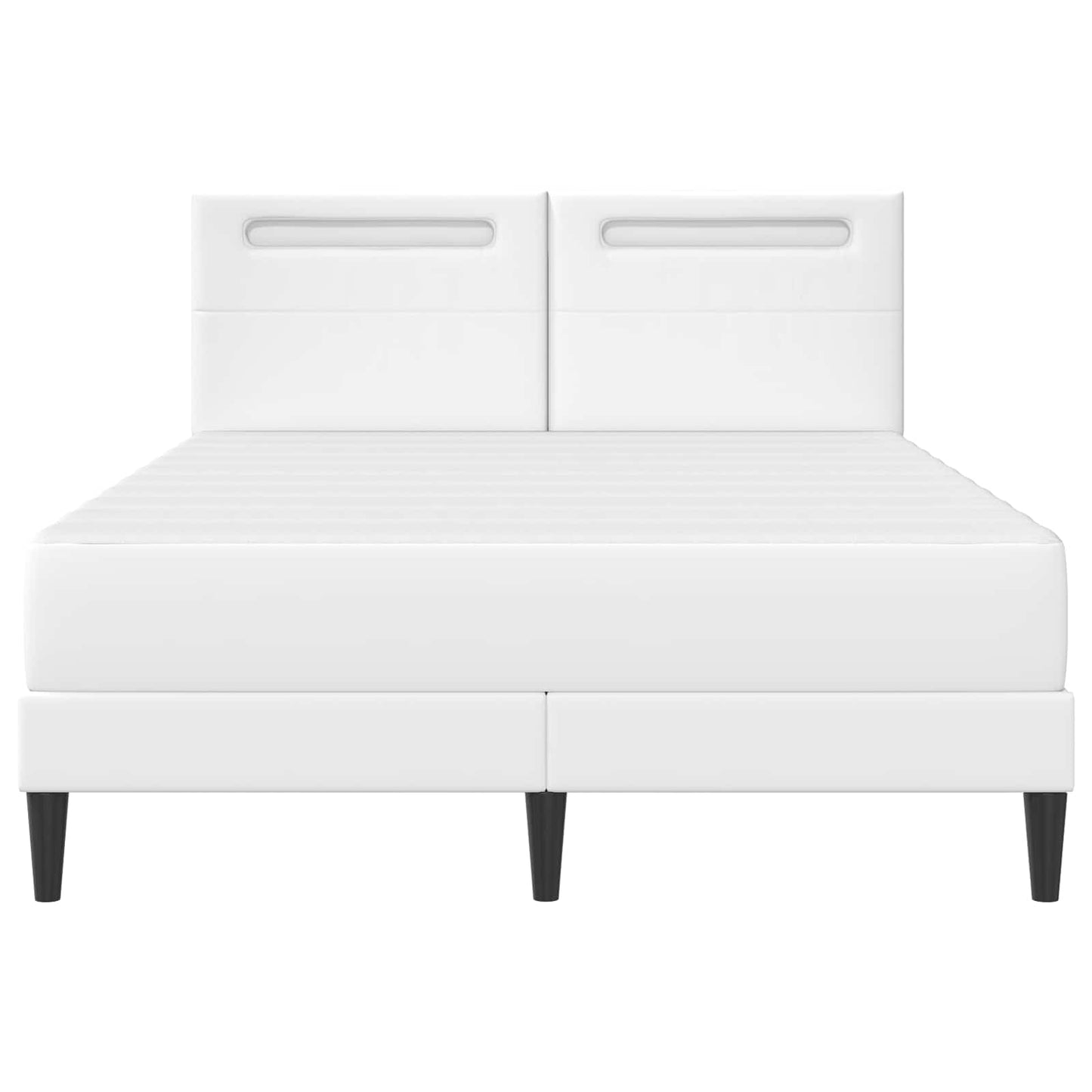 vidaXL Σκελετός Κρεβατιού με κεφαλάρι Λευκό 160 x 200 cm Τεχνητό Δέρμα