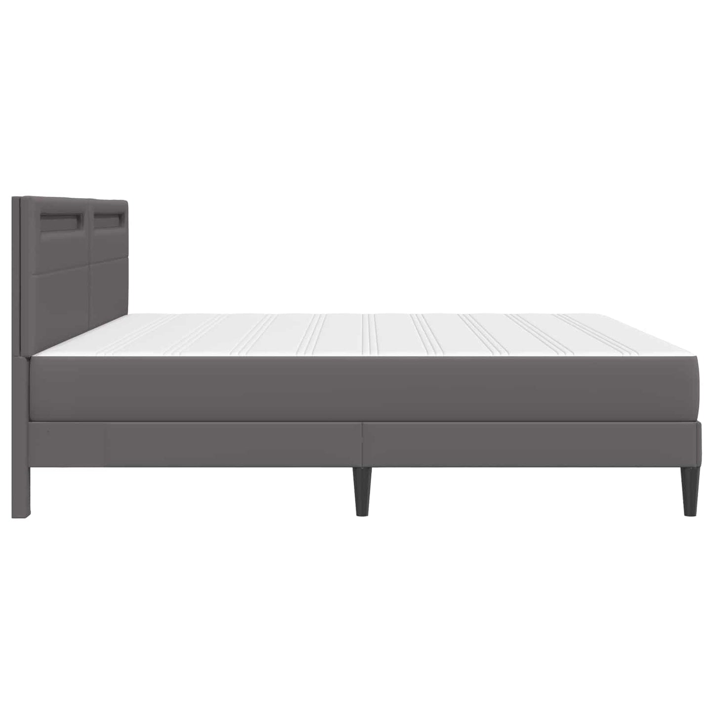 vidaXL Σκελετός Κρεβατιού με κεφαλάρι Γκρι 180 x 200 cm Τεχνητό Δέρμα