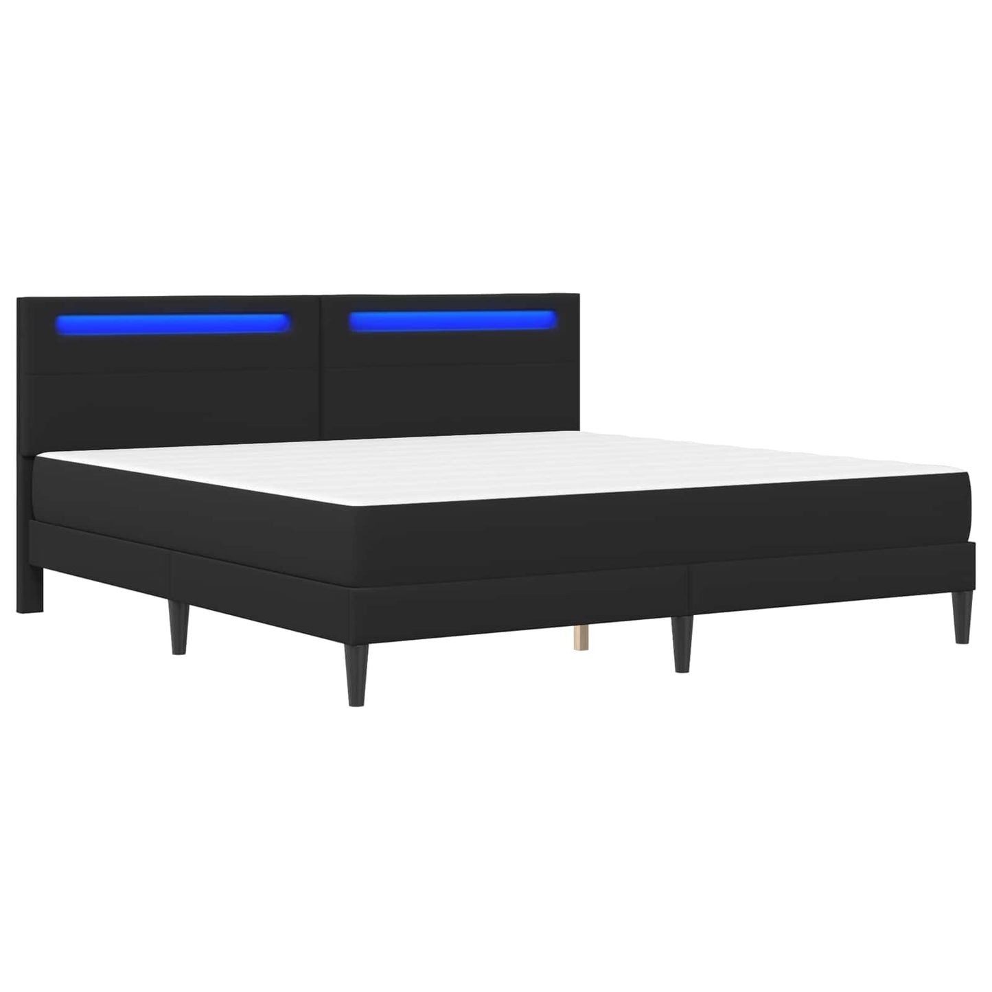 vidaXL Σκελετός Κρεβατιού με κεφαλάρι Μαύρο 180 x 200 cm Τεχνητό Δέρμα
