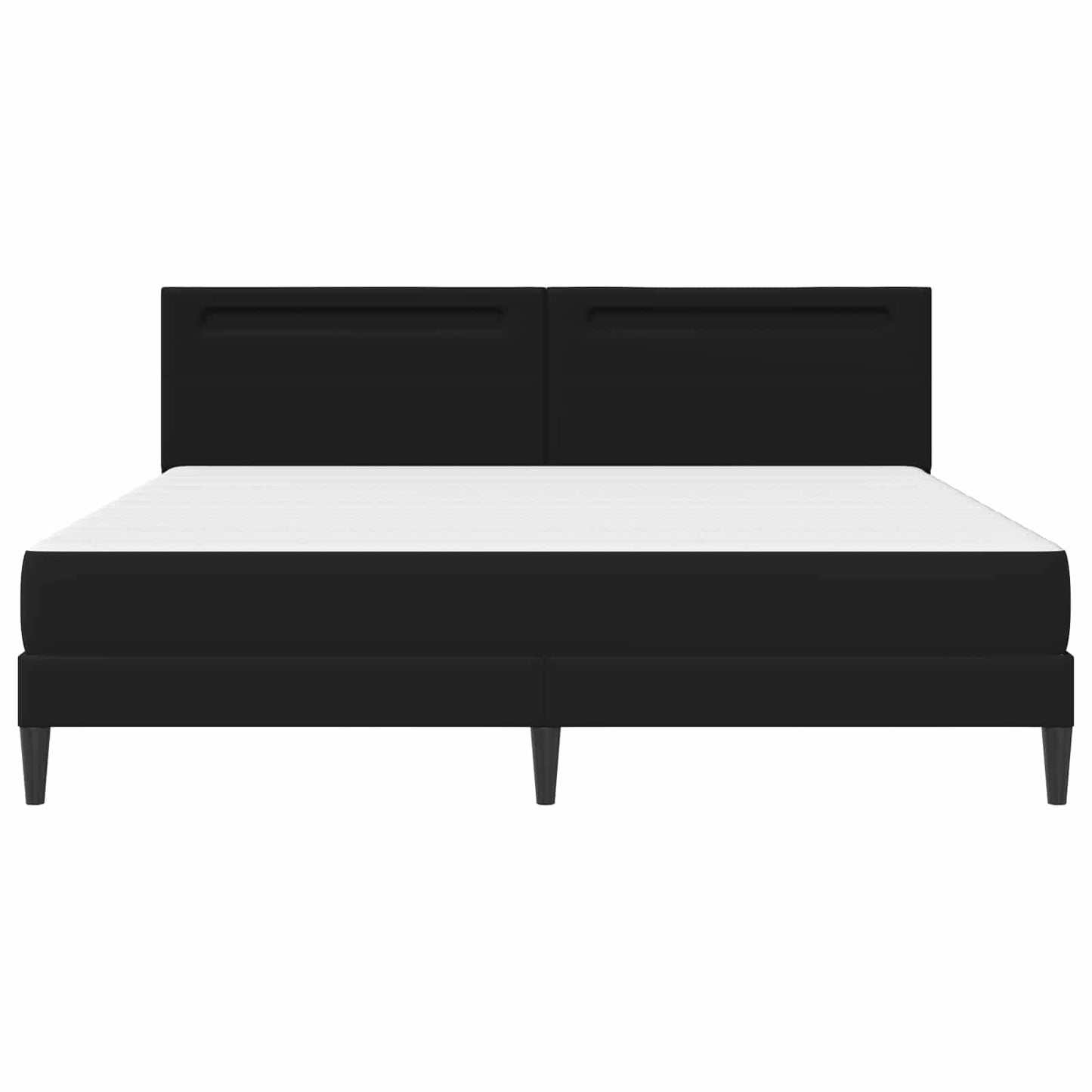 vidaXL Σκελετός Κρεβατιού με κεφαλάρι Μαύρο 180 x 200 cm Τεχνητό Δέρμα