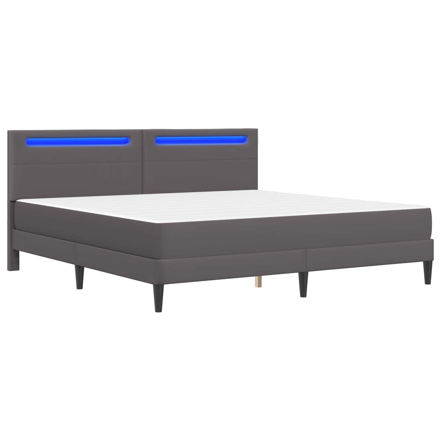 vidaXL Σκελετός Κρεβατιού με κεφαλάρι Γκρι 200 x 200 cm Τεχνητό Δέρμα