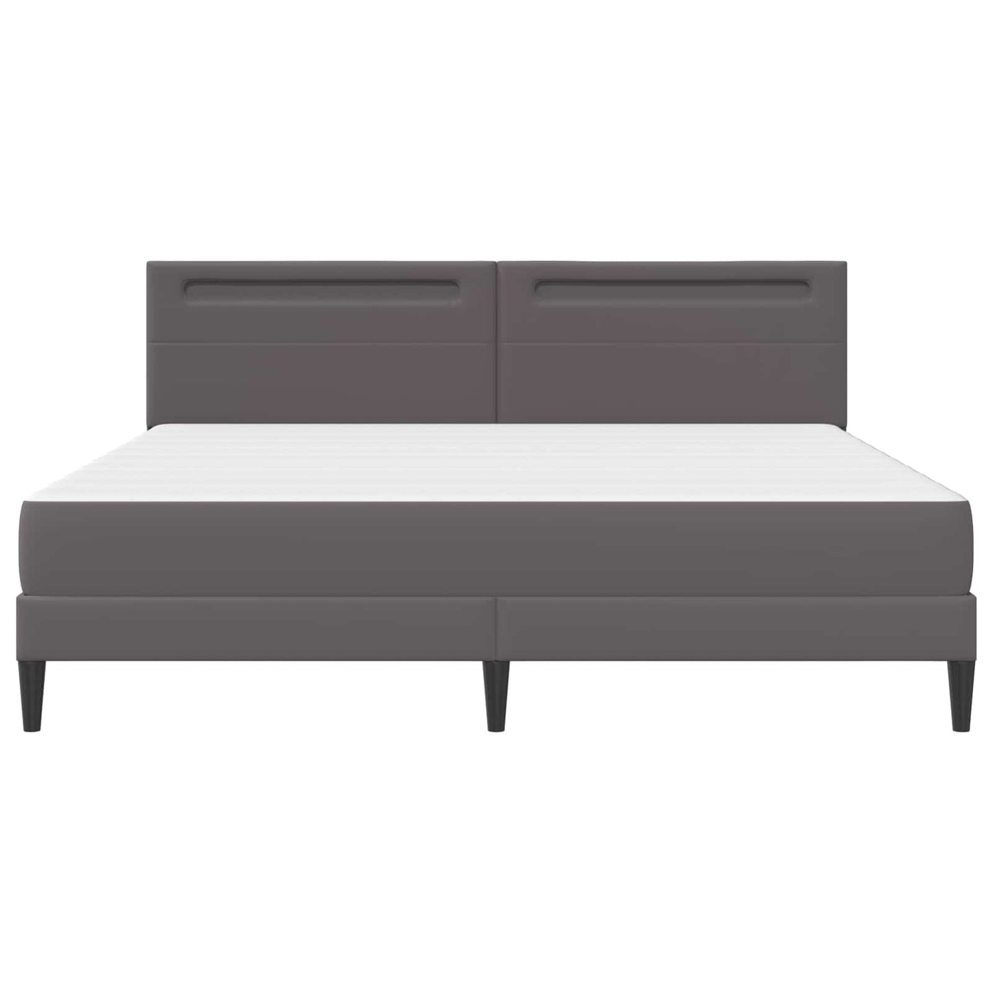 vidaXL Σκελετός Κρεβατιού με κεφαλάρι Γκρι 200 x 200 cm Τεχνητό Δέρμα