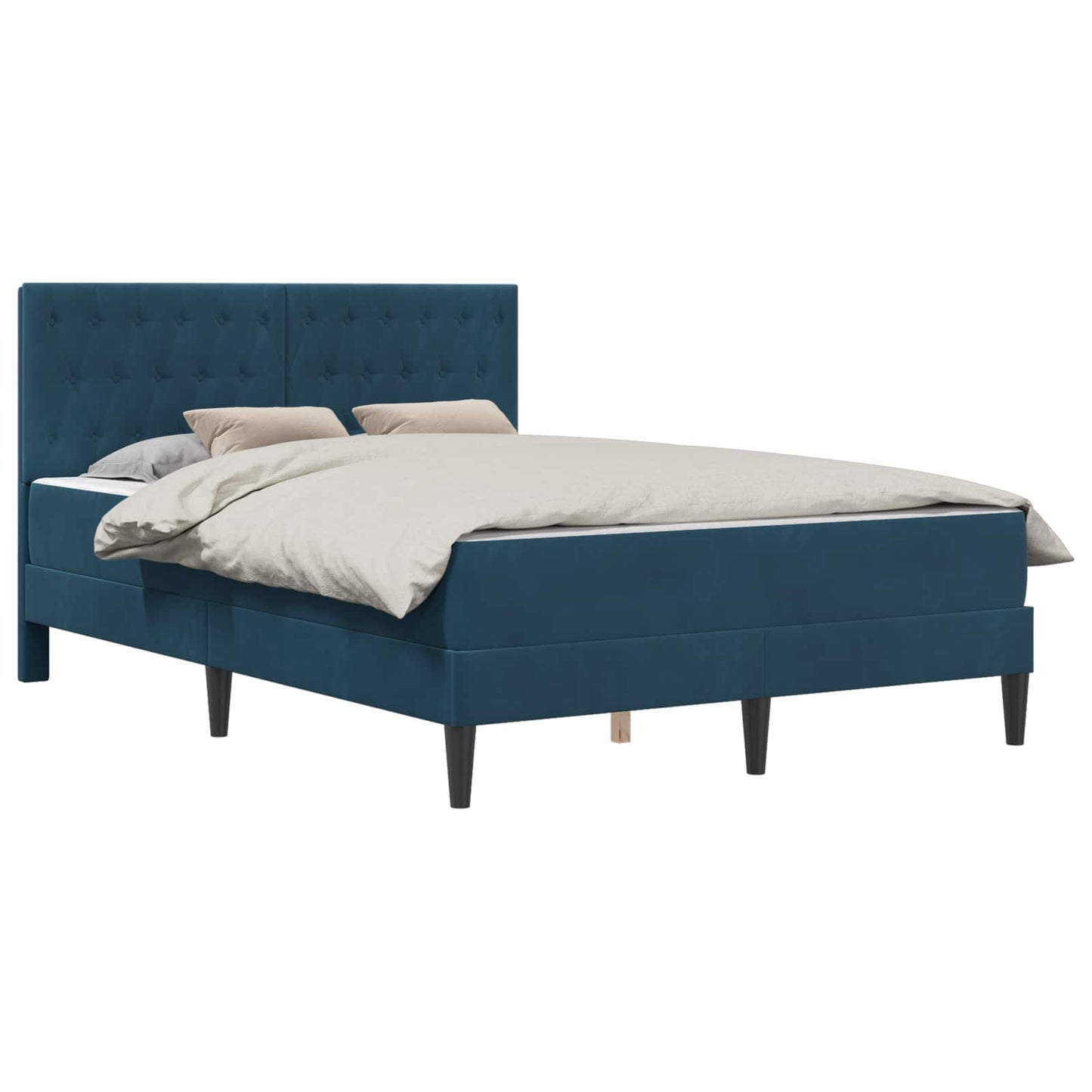 vidaXL Σκελετός κρεβατιού με στρώμα Μπλε 140 x 190 cm Βελούδο