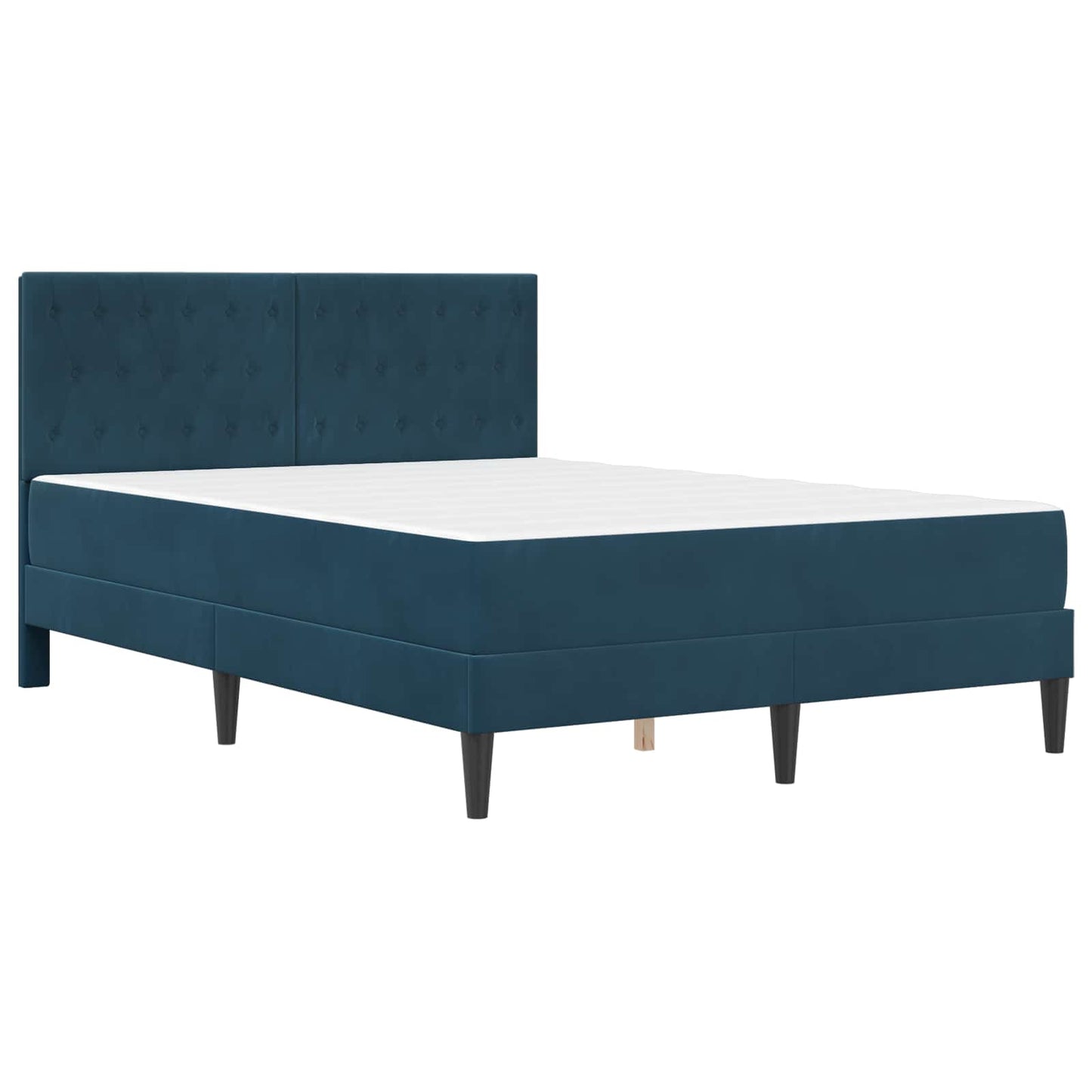 vidaXL Σκελετός κρεβατιού με στρώμα Μπλε 140 x 190 cm Βελούδο