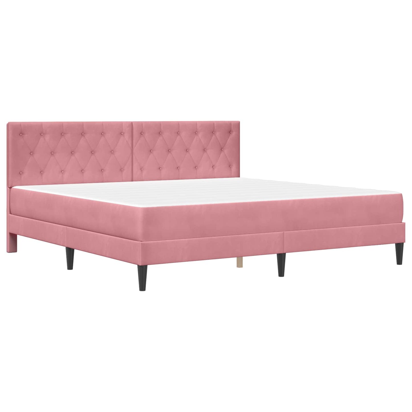 vidaXL Σκελετός κρεβατιού με στρώμα Ροζ 180 x 200 cm Βελούδο