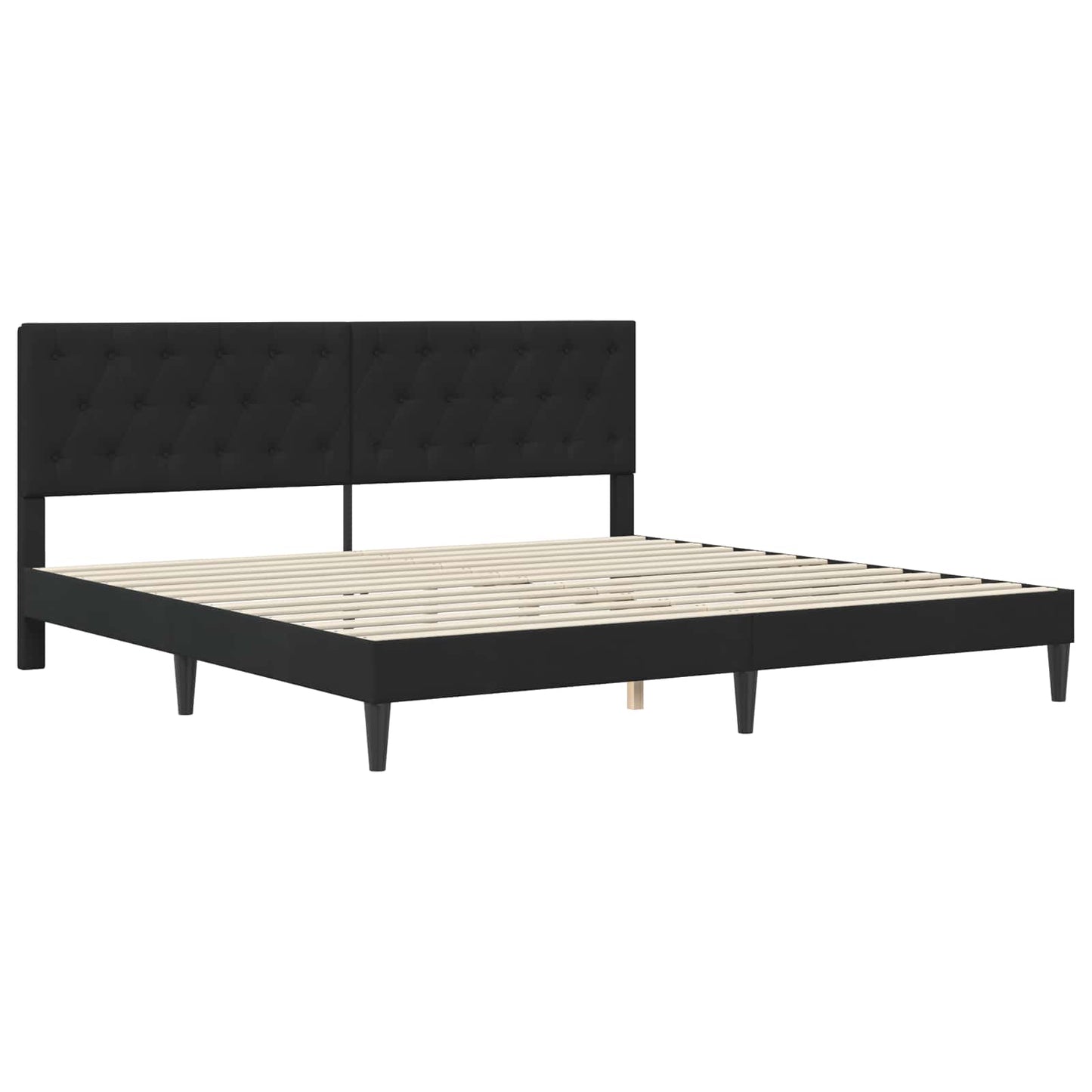 vidaXL Σκελετός κρεβατιού με στρώμα Μαύρο 200 x 200 cm Βελούδο