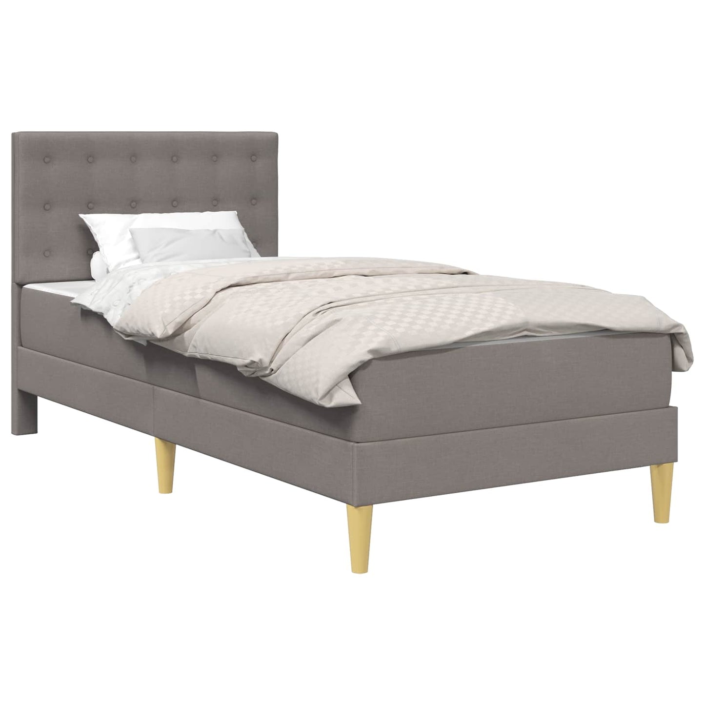 vidaXL Σκελετός κρεβατιού με στρώμα Taupe 90 x 190 cm ύφασμα