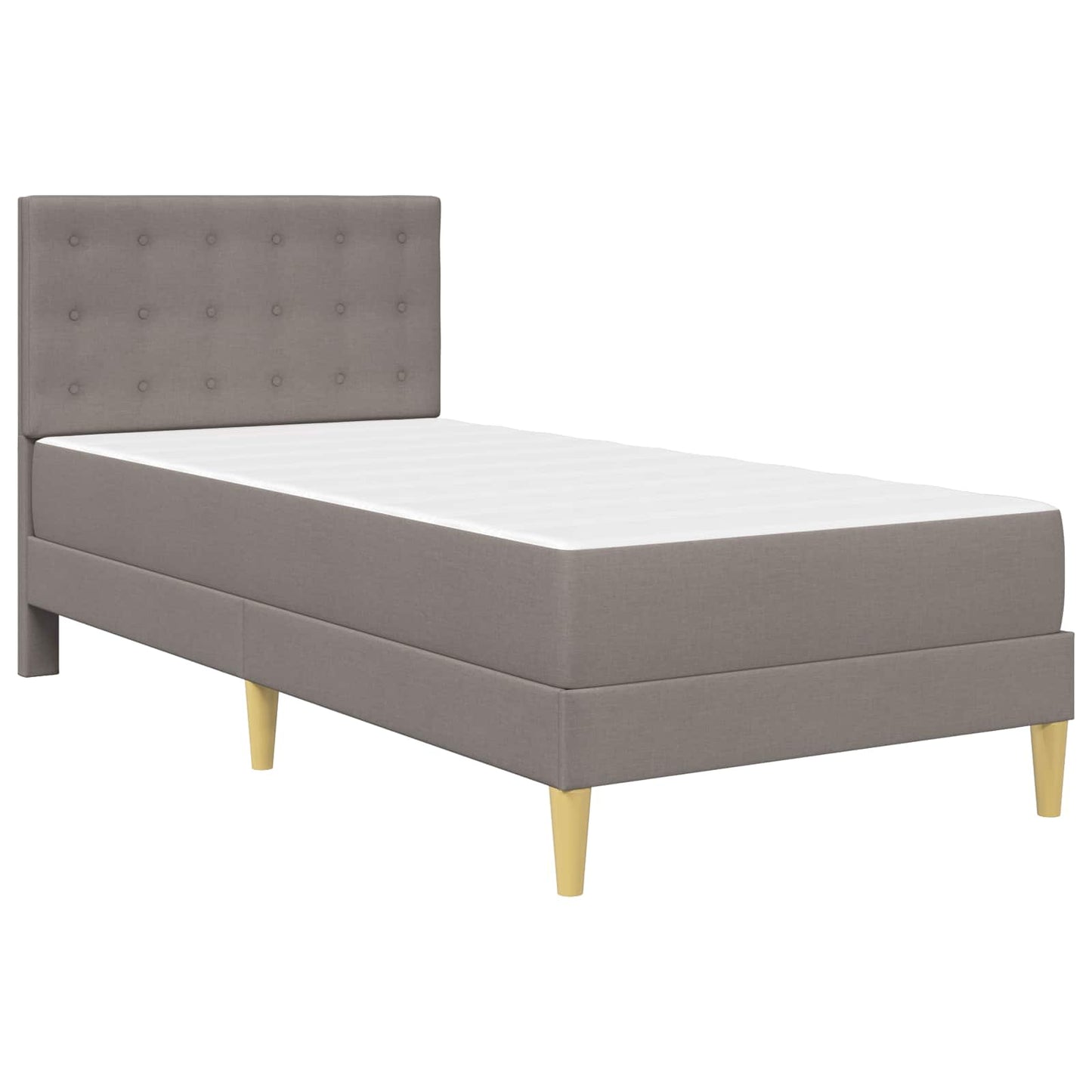vidaXL Σκελετός κρεβατιού με στρώμα Taupe 90 x 200 cm ύφασμα