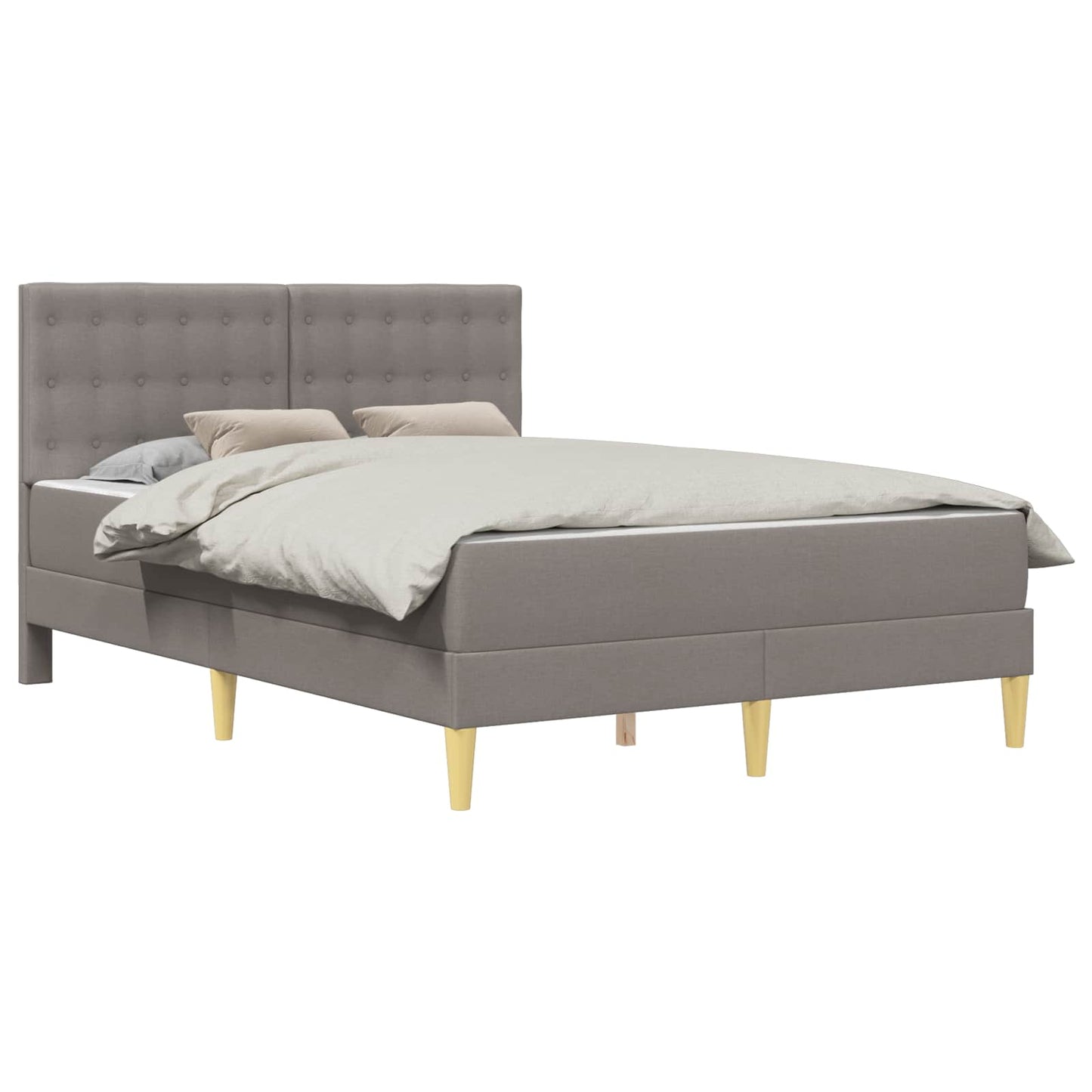 vidaXL Σκελετός κρεβατιού με στρώμα Taupe 120 x 190 cm ύφασμα