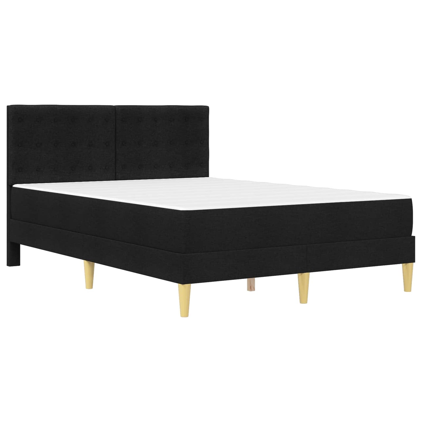 vidaXL Σκελετός κρεβατιού με στρώμα Μαύρο 140 x 200 cm ύφασμα