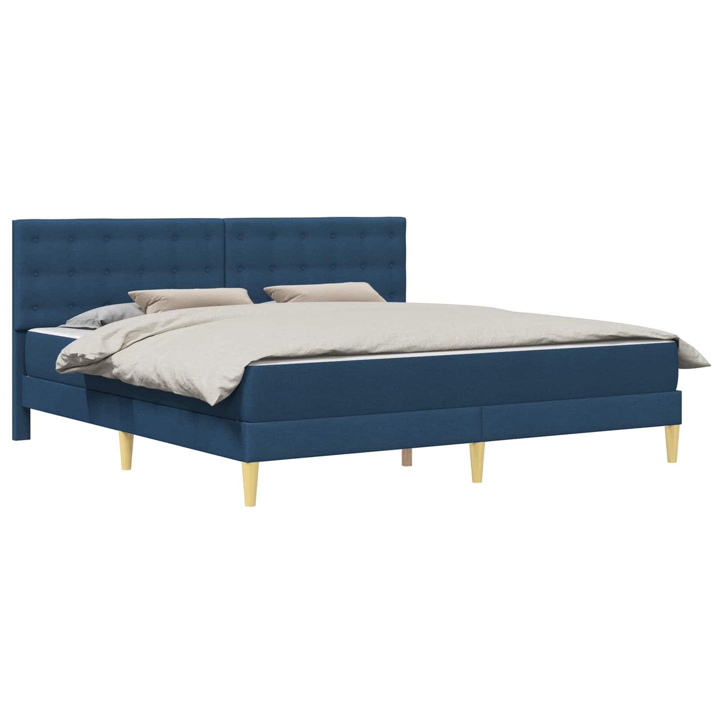 vidaXL Σκελετός κρεβατιού με στρώμα Μπλε 180 x 200 cm ύφασμα
