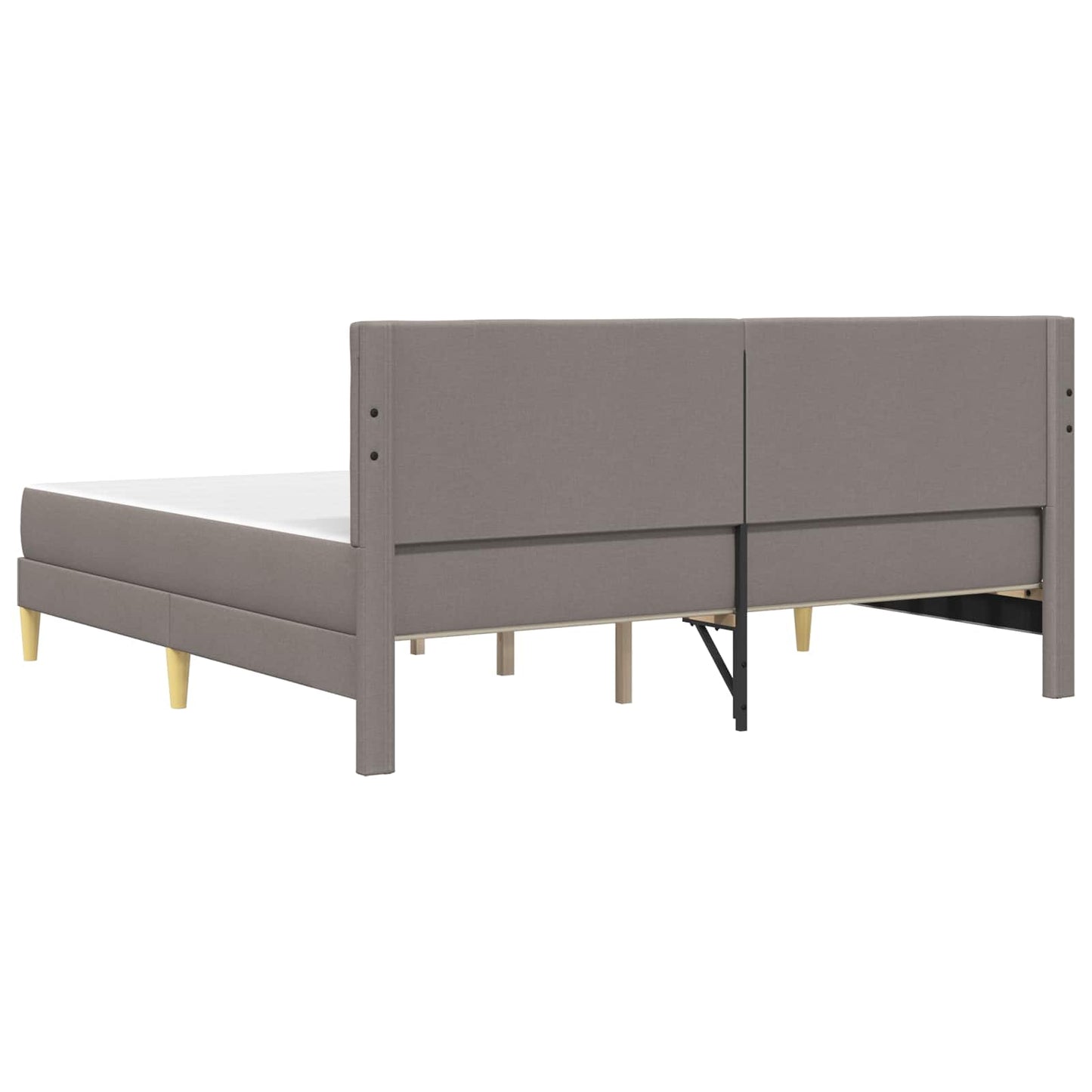 vidaXL Σκελετός κρεβατιού με στρώμα Taupe 200 x 200 cm ύφασμα