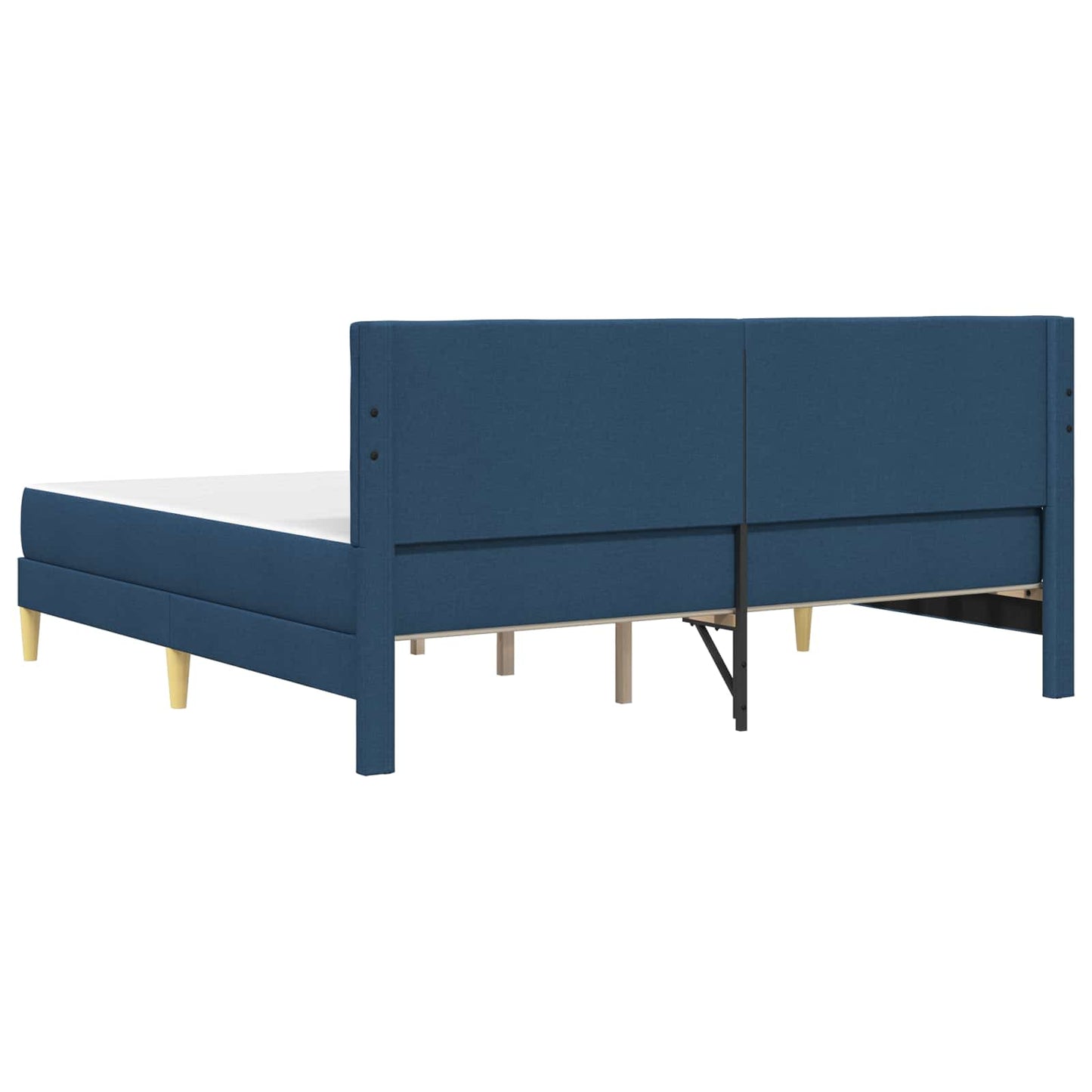 vidaXL Σκελετός κρεβατιού με στρώμα Μπλε 200 x 200 cm ύφασμα