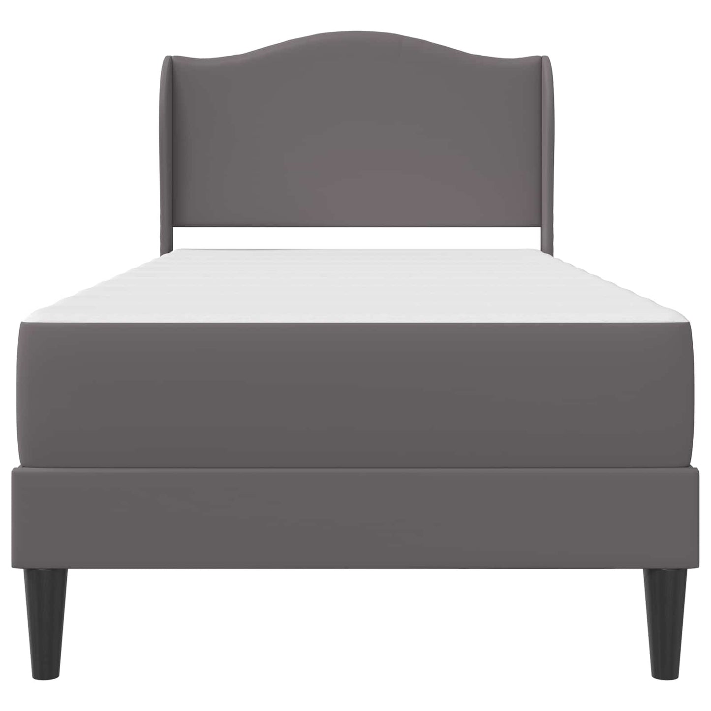 vidaXL Σκελετός Κρεβατιού με κεφαλάρι Γκρι 90 x 190 cm Τεχνητό Δέρμα