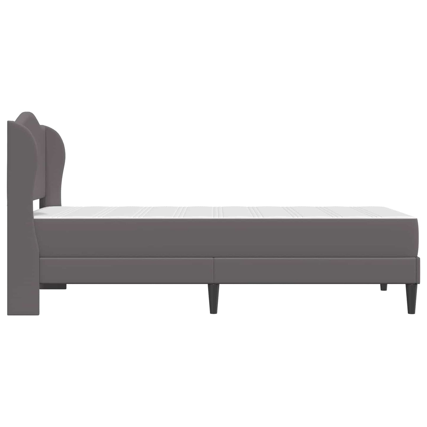 vidaXL Σκελετός Κρεβατιού με κεφαλάρι Γκρι 90 x 200 cm Τεχνητό Δέρμα