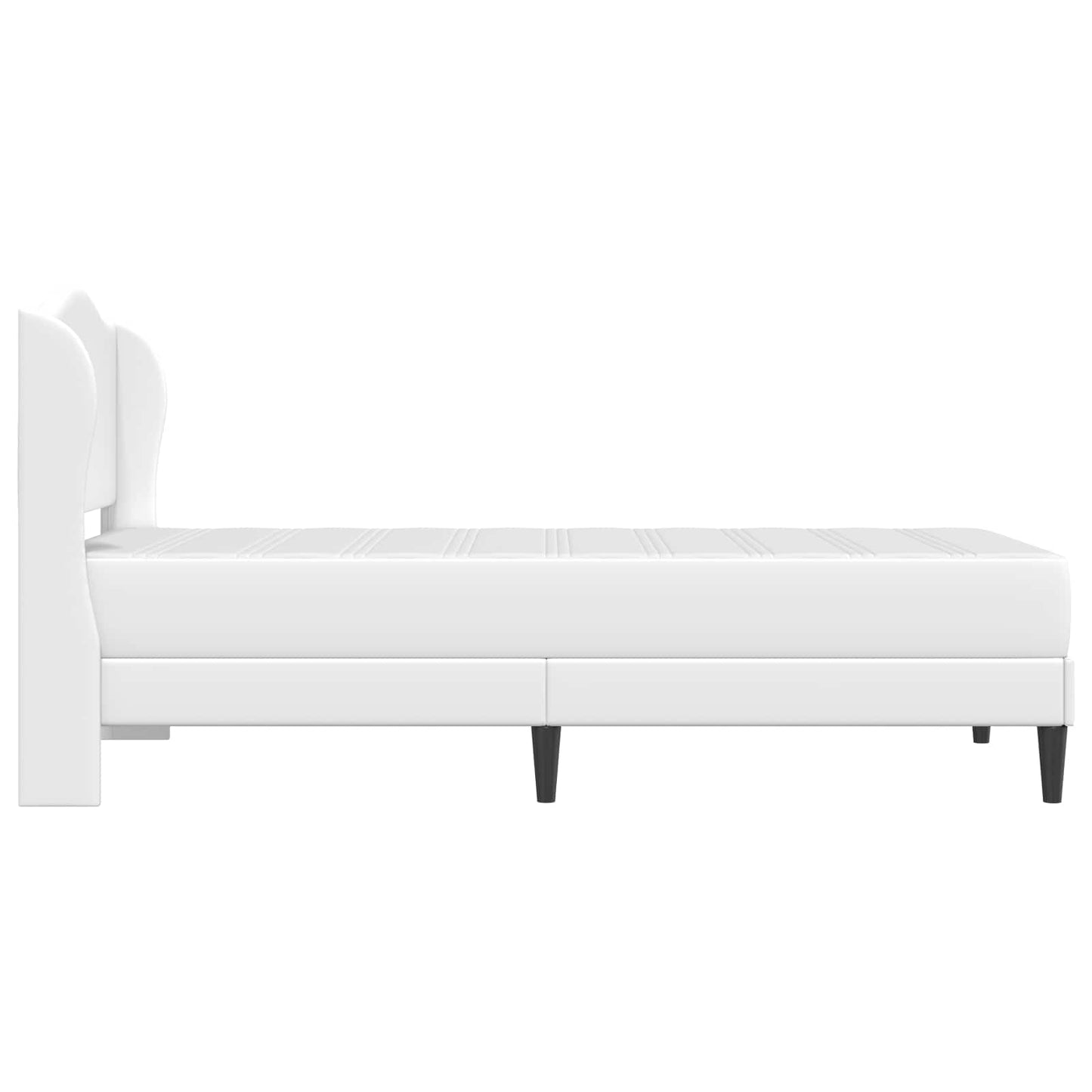 vidaXL Σκελετός Κρεβατιού με κεφαλάρι Λευκό 90 x 200 cm Τεχνητό Δέρμα
